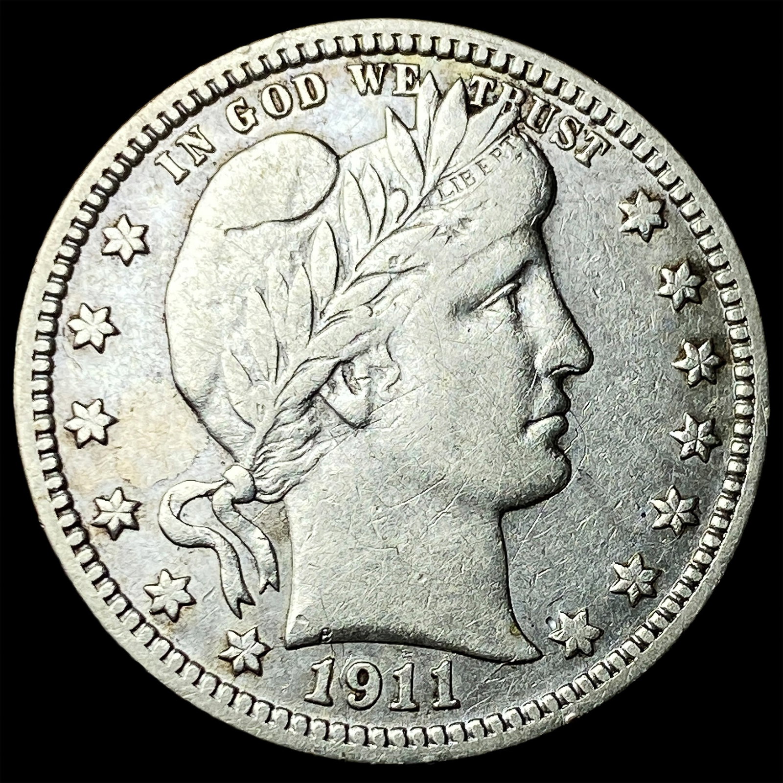 1911 Silver Barber Quarter NEARLY UNCIRCULATED: 1911 Silver Barber Quarter NEARLY UNCIRCULATED