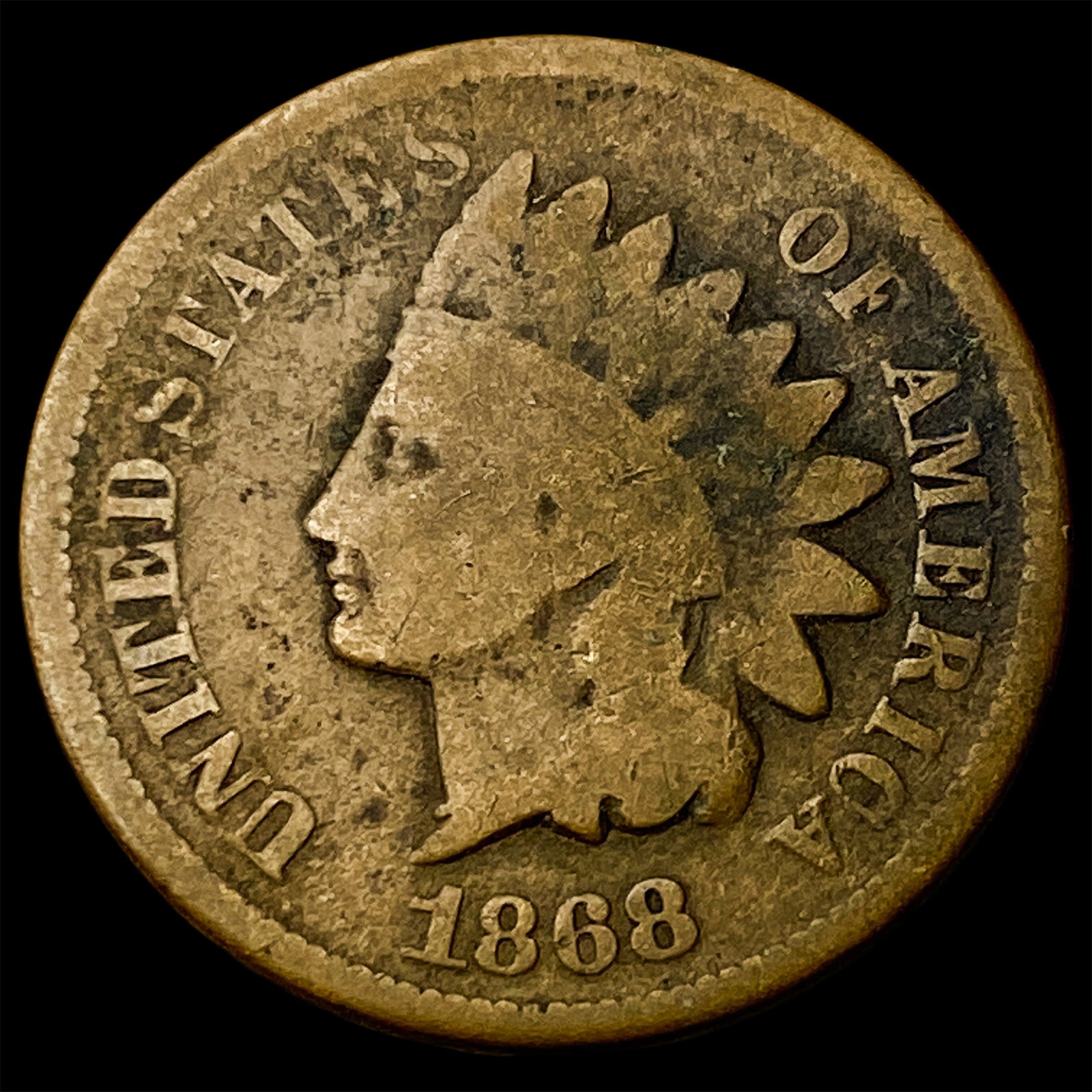 1868 Indian Head Cent NICELY CIRCULATED: 1868 Indian Head Cent NICELY CIRCULATED