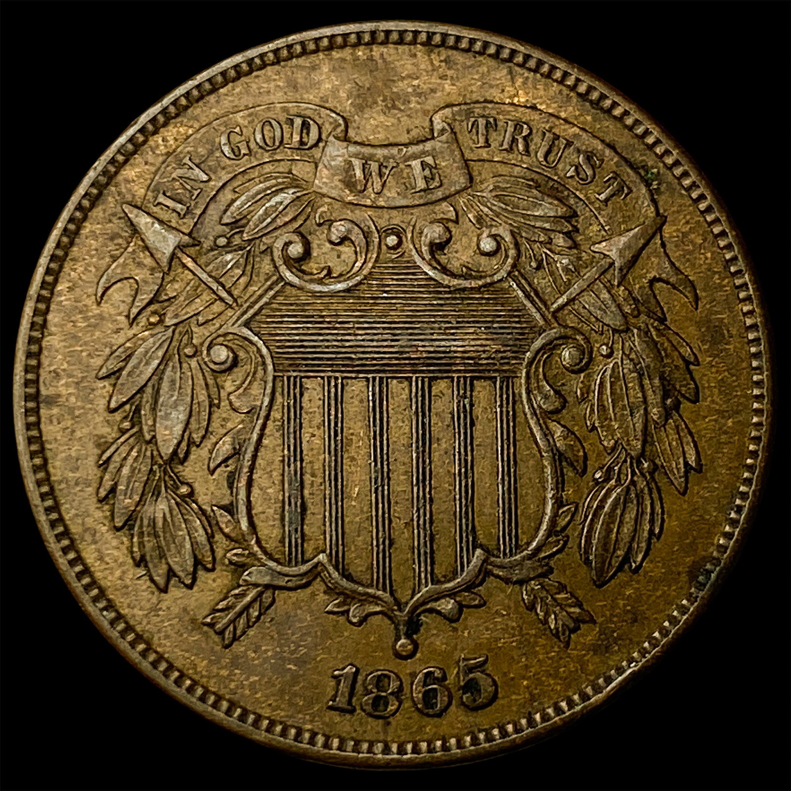 1865 Two-Cent Piece CLOSELY UNCIRCULATED (1 of 2)
