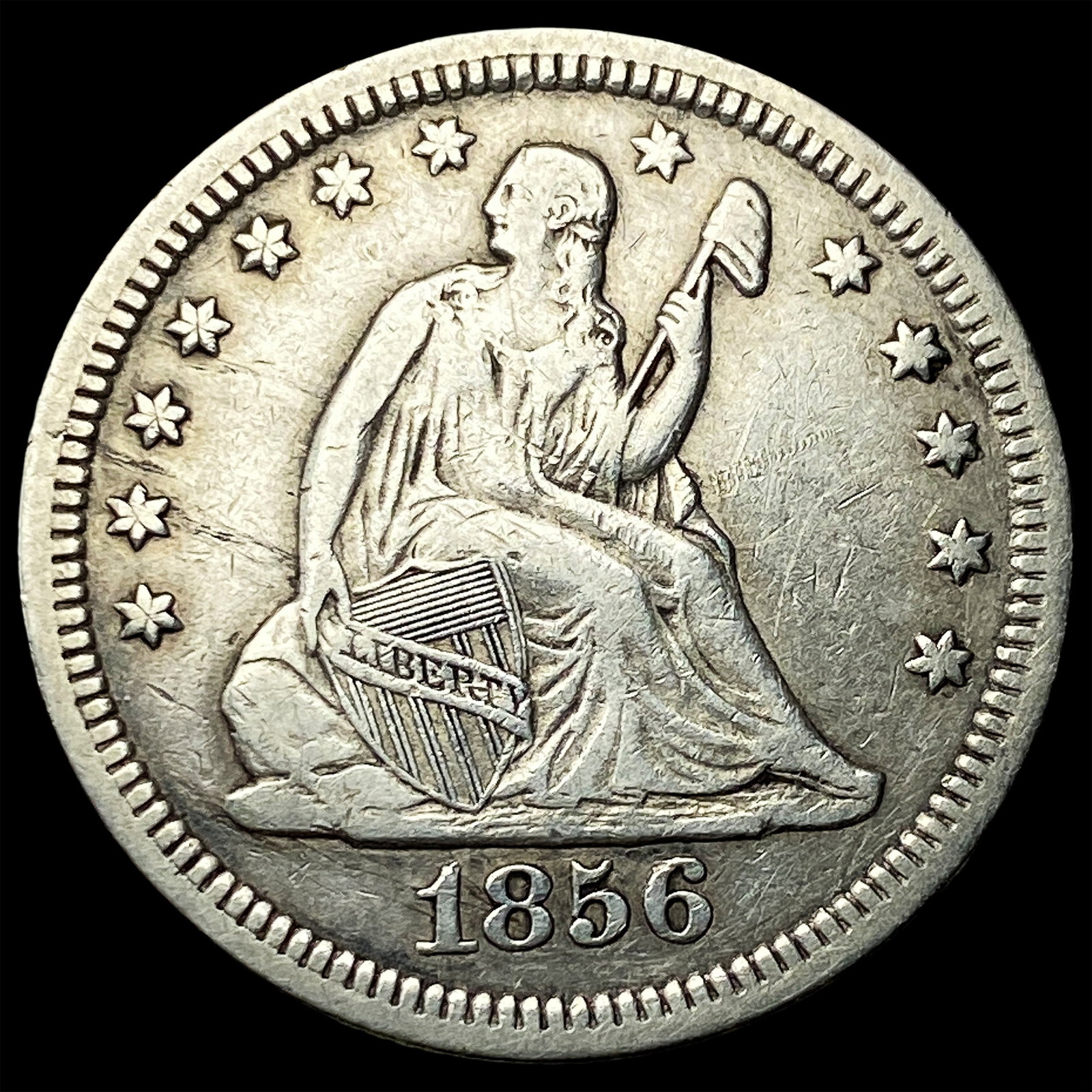 1856 Seated Liberty Quarter NEARLY UNCIRCULATED: 1856 Seated Liberty Quarter NEARLY UNCIRCULATED