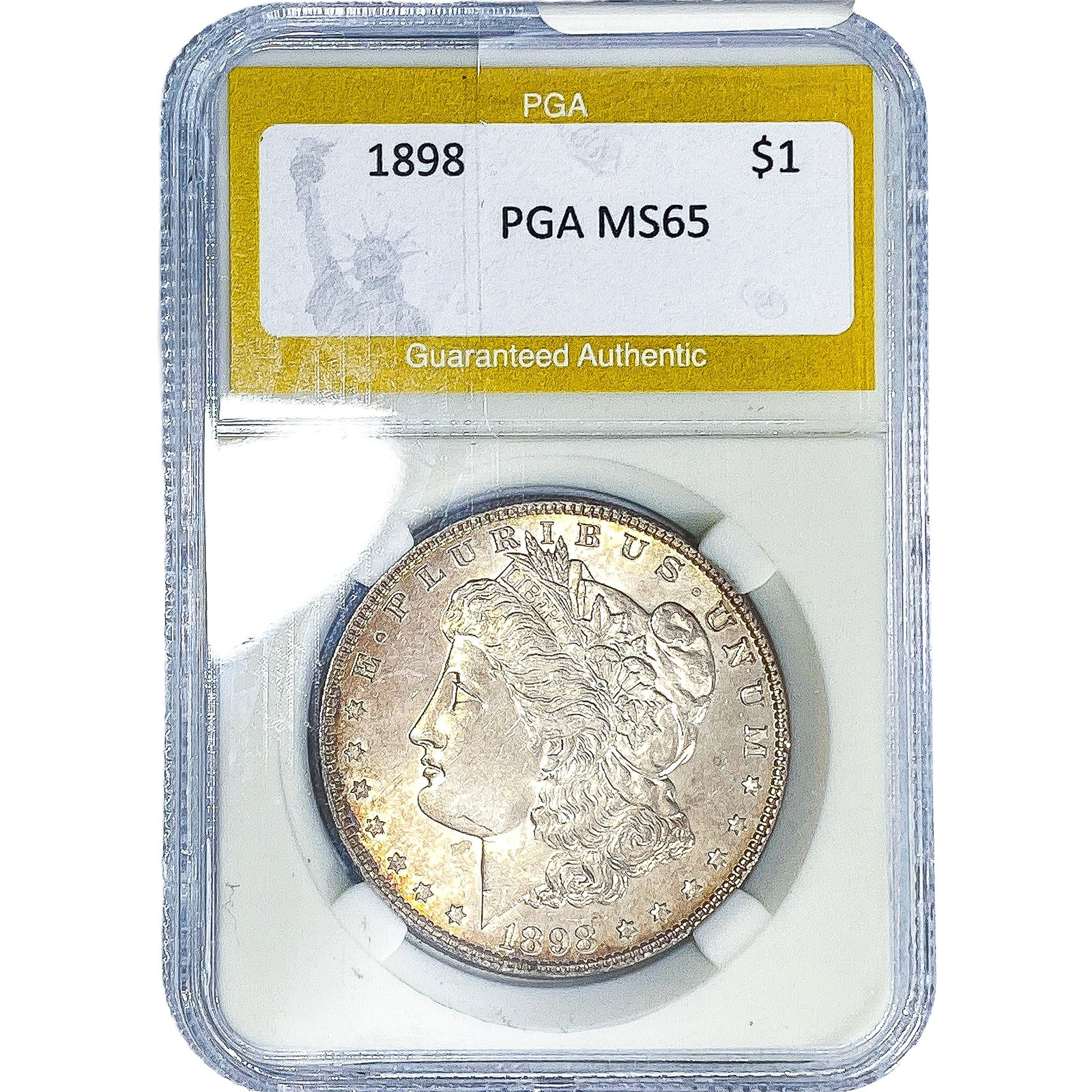 1898 Morgan Silver Dollar PGA MS65: 1898 Morgan Silver Dollar PGA MS65