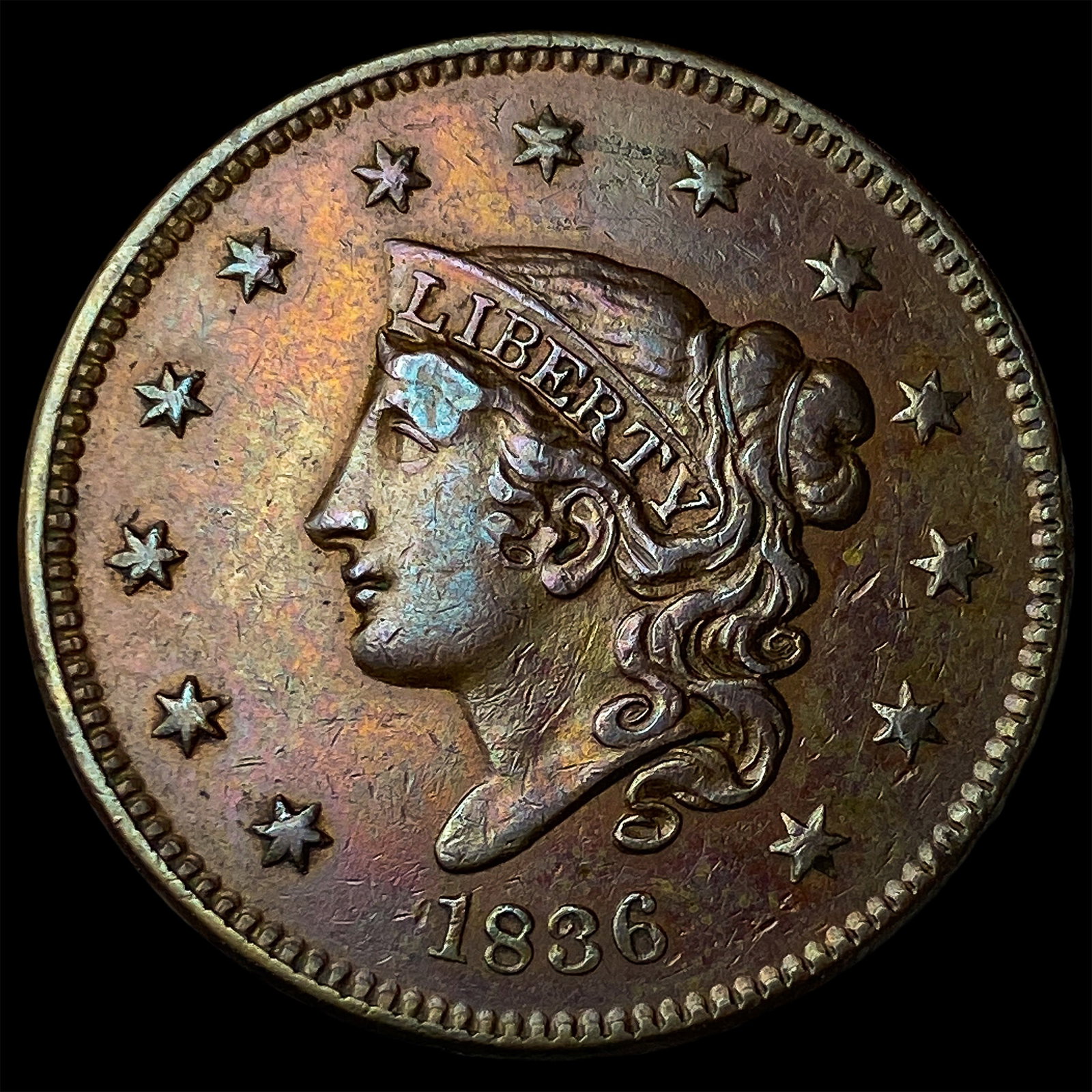 1836 Coronet Head Large Cent CLOSELY UNCIRCULATED (1 of 2)