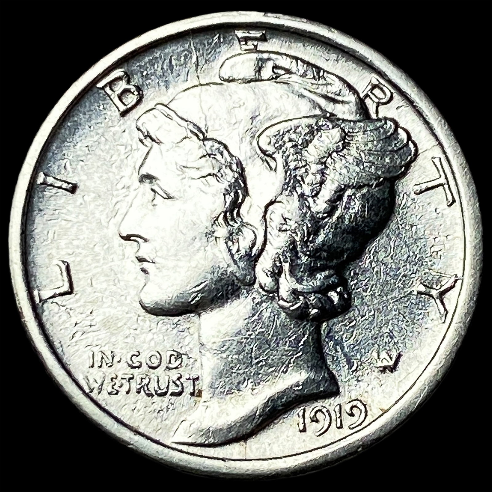 1919-D Silver Mercury Dime CHOICE AU: 1919-D Silver Mercury Dime CHOICE AU