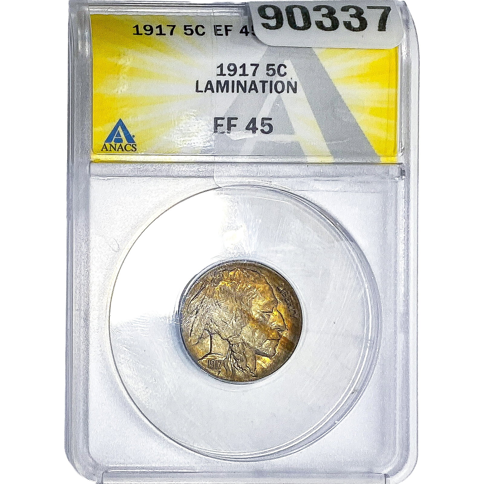 1917 Buffalo Nickel ANACS EF45: 1917 Buffalo Nickel ANACS EF45