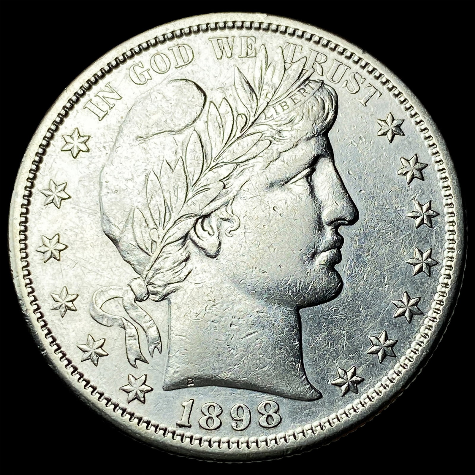 1898-S Silver Barber Half Dollar CLOSELY UNCIRCULATED: 1898-S Silver Barber Half Dollar CLOSELY UNCIRCULATED