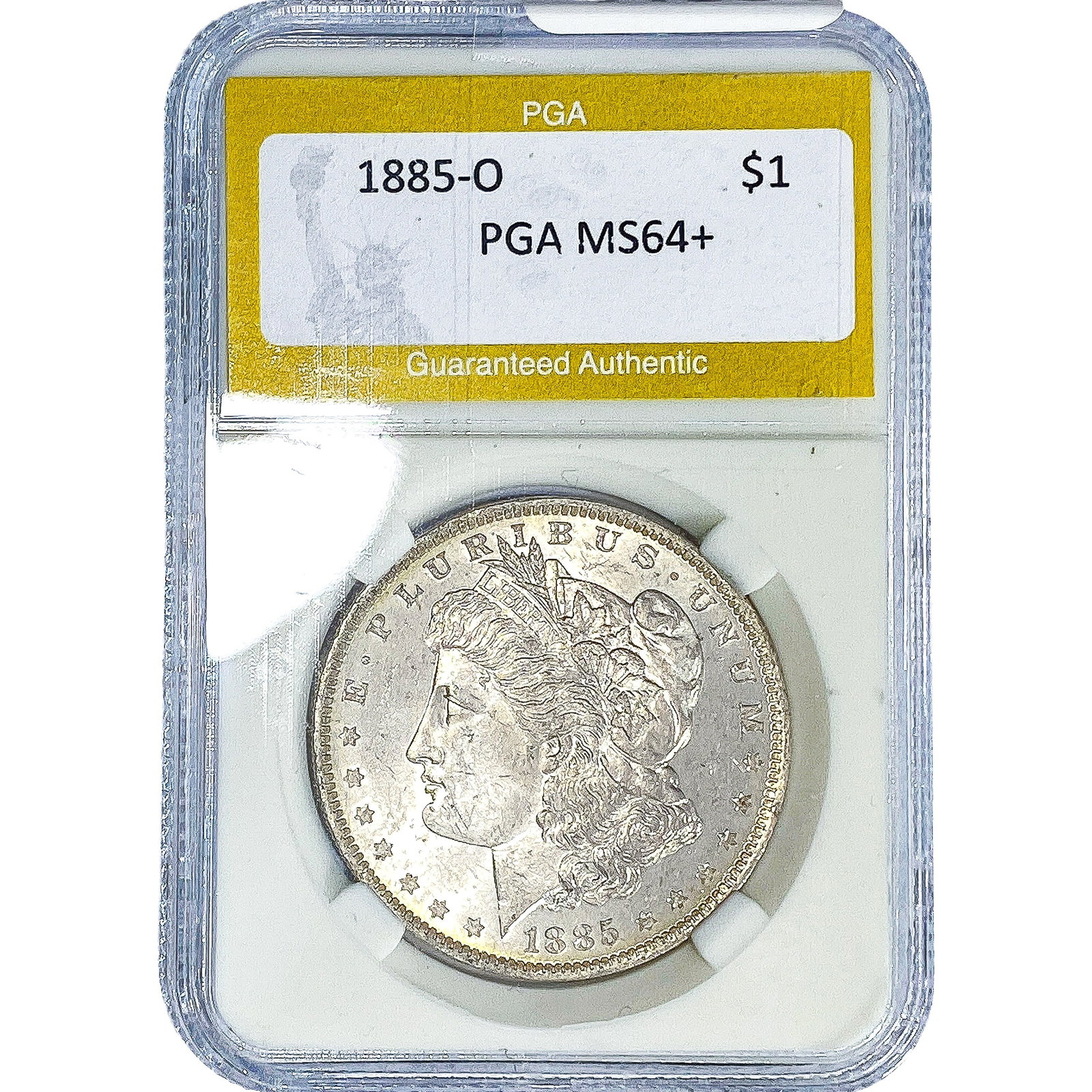 1885-O Morgan Silver Dollar PGA MS64+: 1885-O Morgan Silver Dollar PGA MS64+