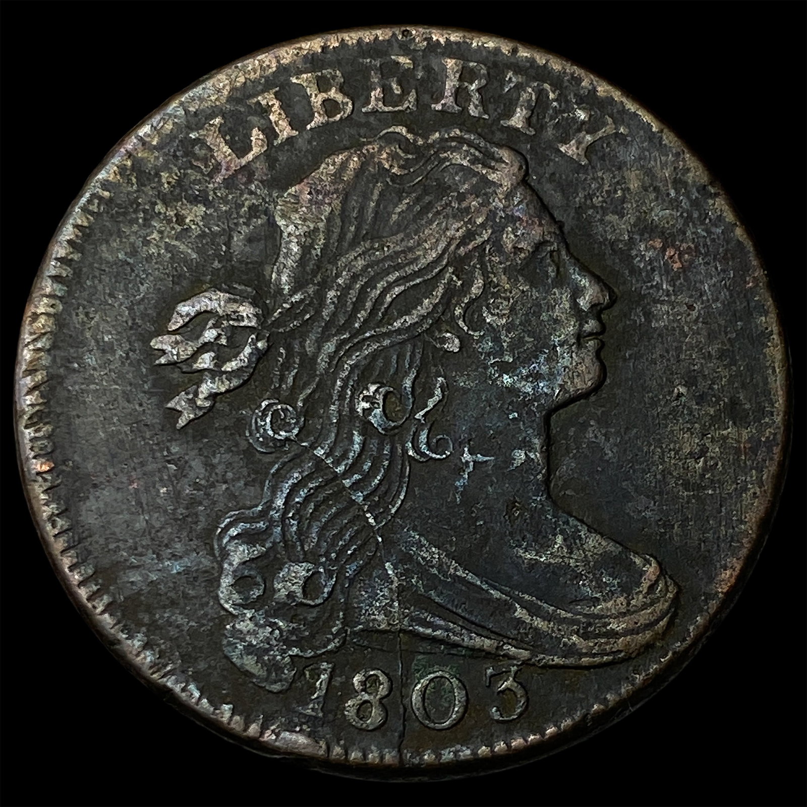 1803 Draped Bust Large Cent NEARLY UNCIRCULATED: 1803 Draped Bust Large Cent NEARLY UNCIRCULATED