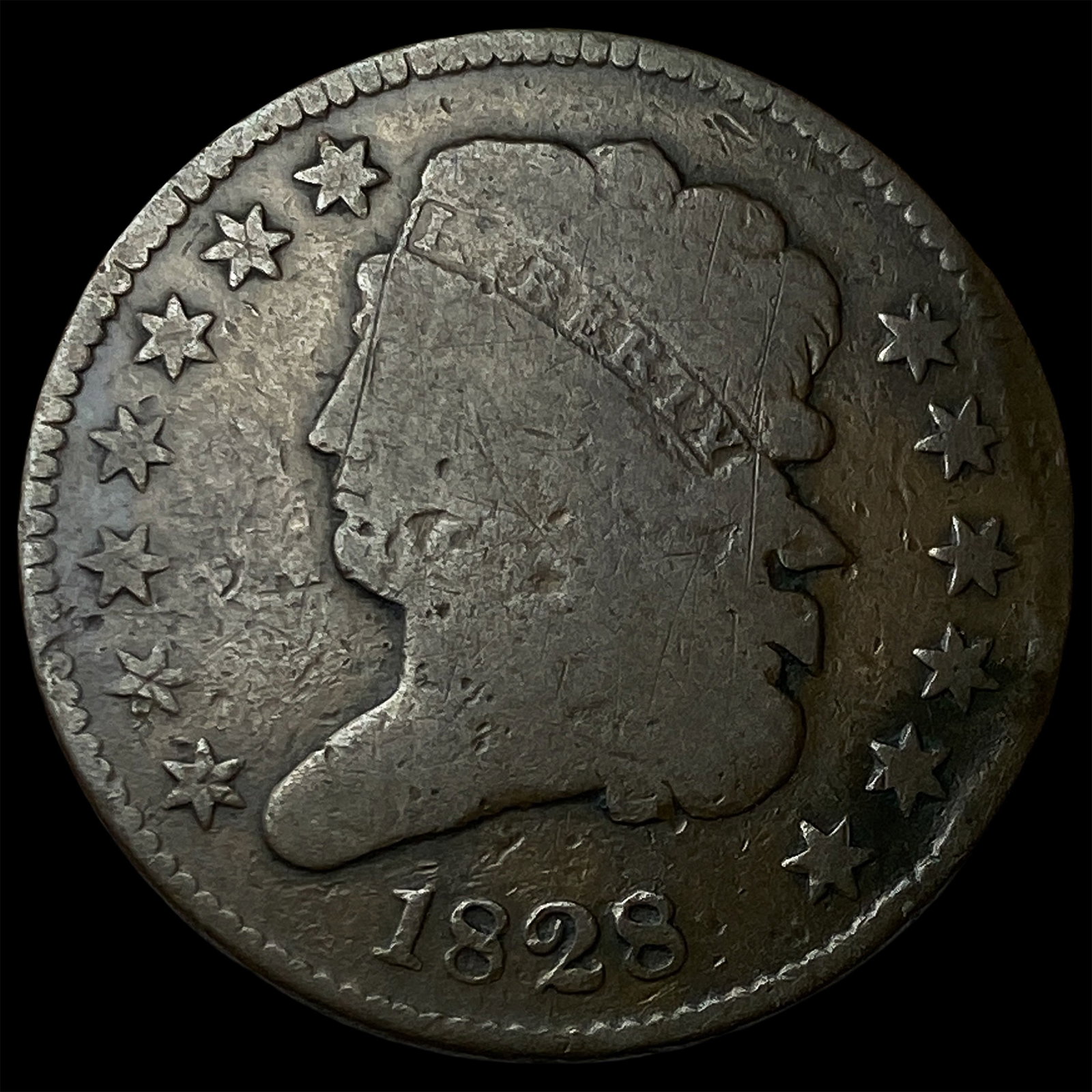 1828 Classic Head Half Cent NICELY CIRCULATED: 1828 Classic Head Half Cent NICELY CIRCULATED