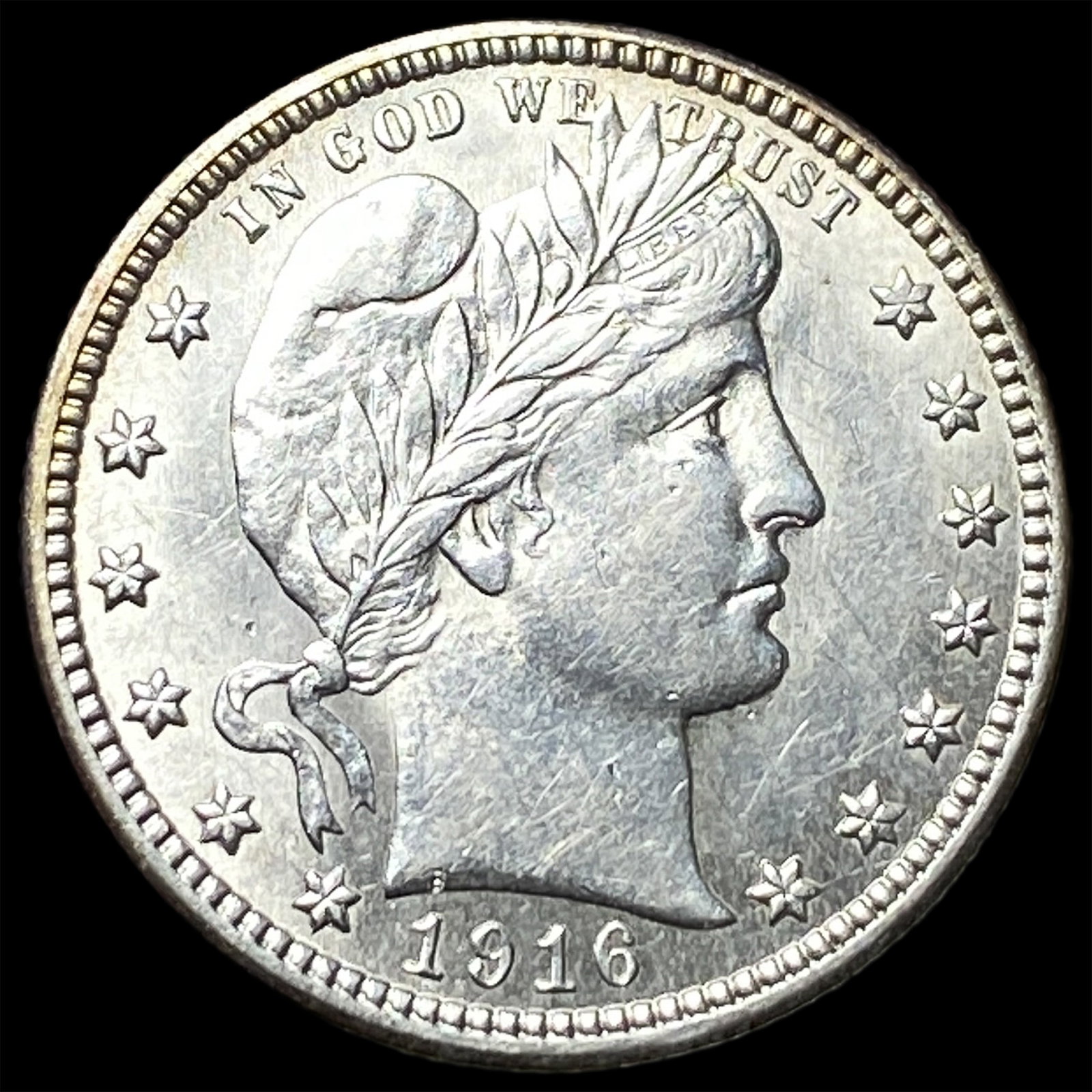1916 Barber Silver Quarter CLOSELY UNCIRCULATED: 1916 Barber Silver Quarter CLOSELY UNCIRCULATED