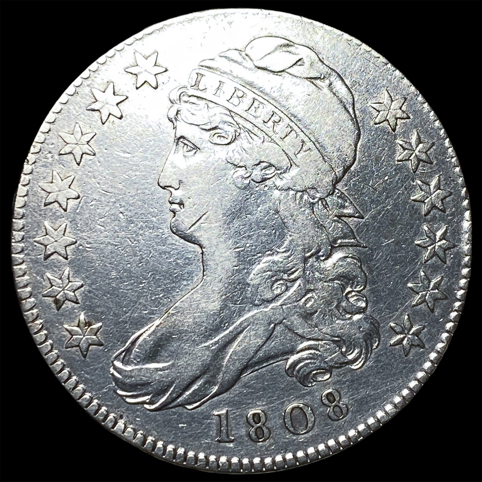 1808 Capped Bust Half Dollar NEARLY UNCIRCULATED (1 of 2)