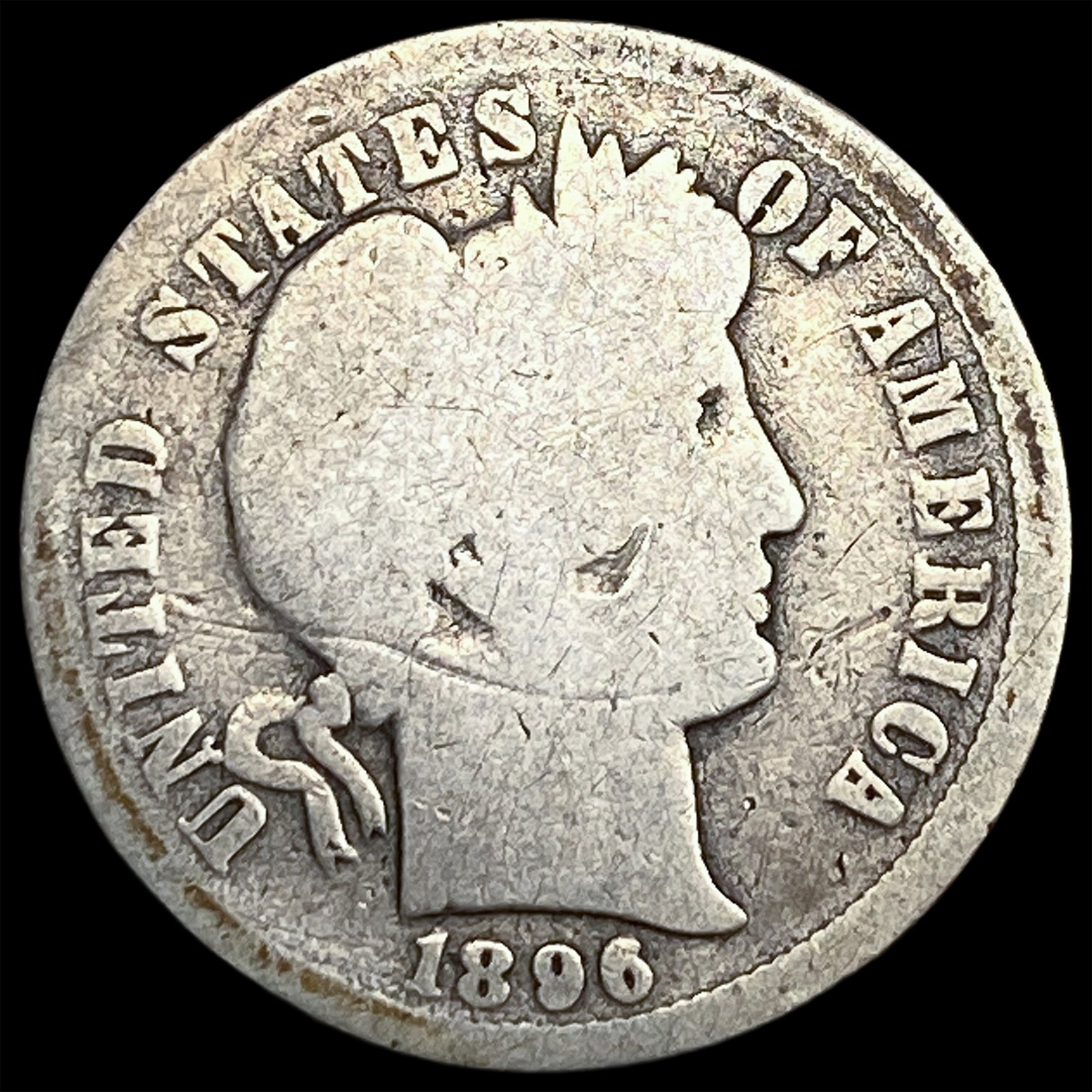 1896-O Silver Barber Dime NICELY CIRCULATED: 1896-O Silver Barber Dime NICELY CIRCULATED