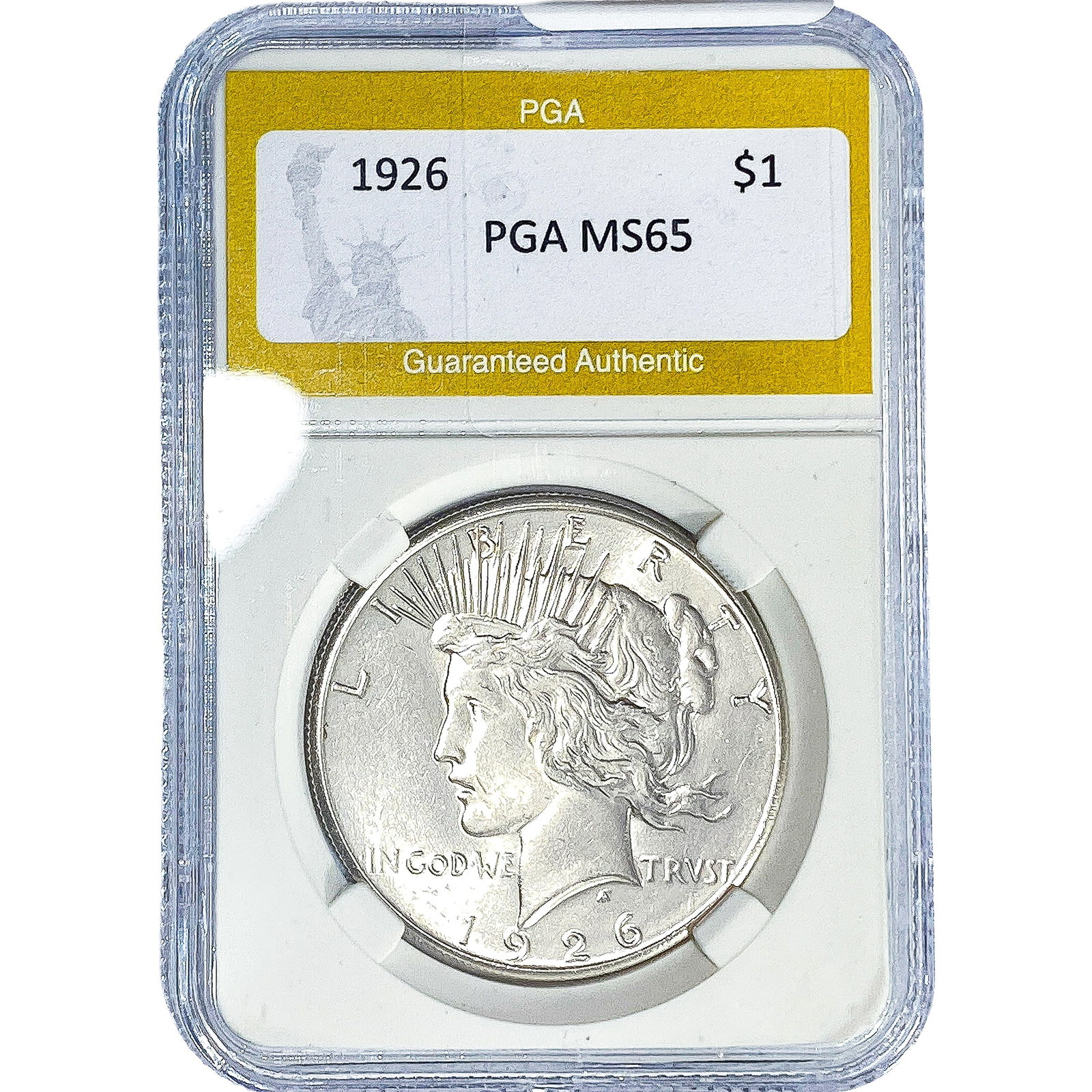 1926 Silver Peace Dollar PGA MS65: 1926 Silver Peace Dollar PGA MS65