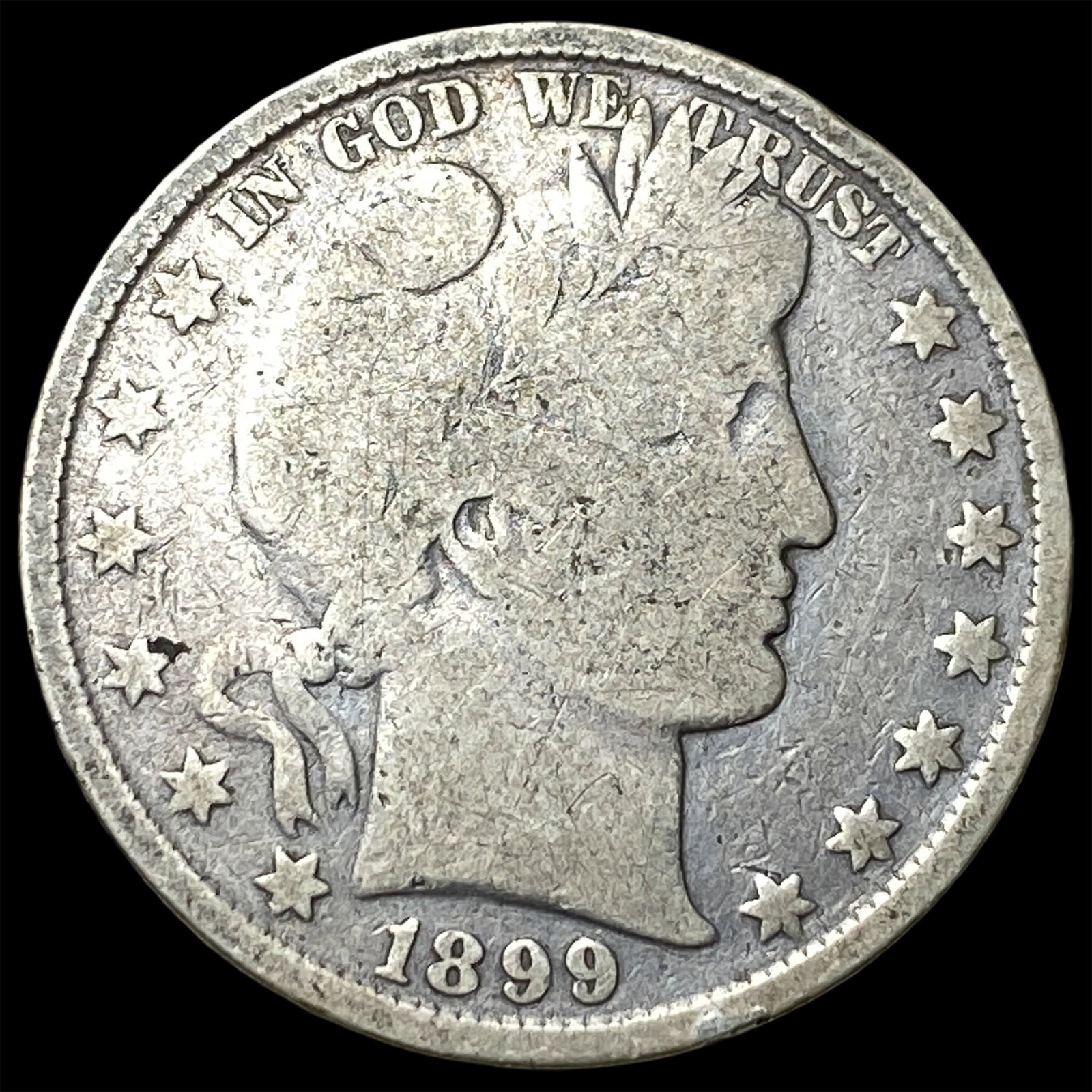 1899 Silver Barber Half Dollar NICELY CIRCULATED: 1899 Silver Barber Half Dollar NICELY CIRCULATED