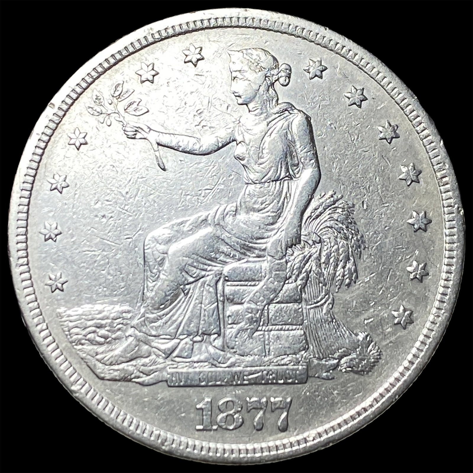 1877-S Silver Trade Dollar CLOSELY UNCIRCULATED: 1877-S Silver Trade Dollar CLOSELY UNCIRCULATED