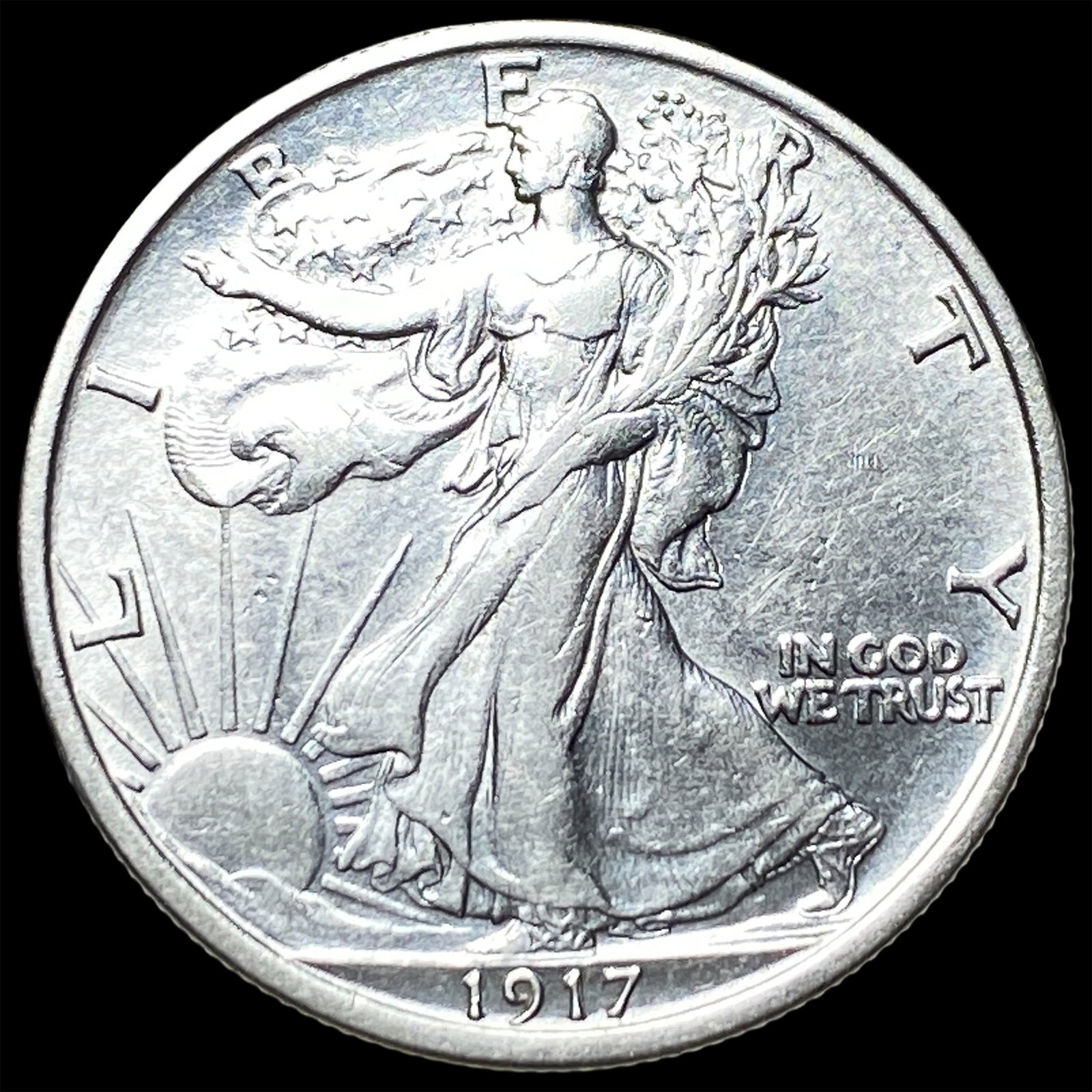1917 Walking Liberty Half Dollar CHOICE AU: 1917 Walking Liberty Half Dollar CHOICE AU