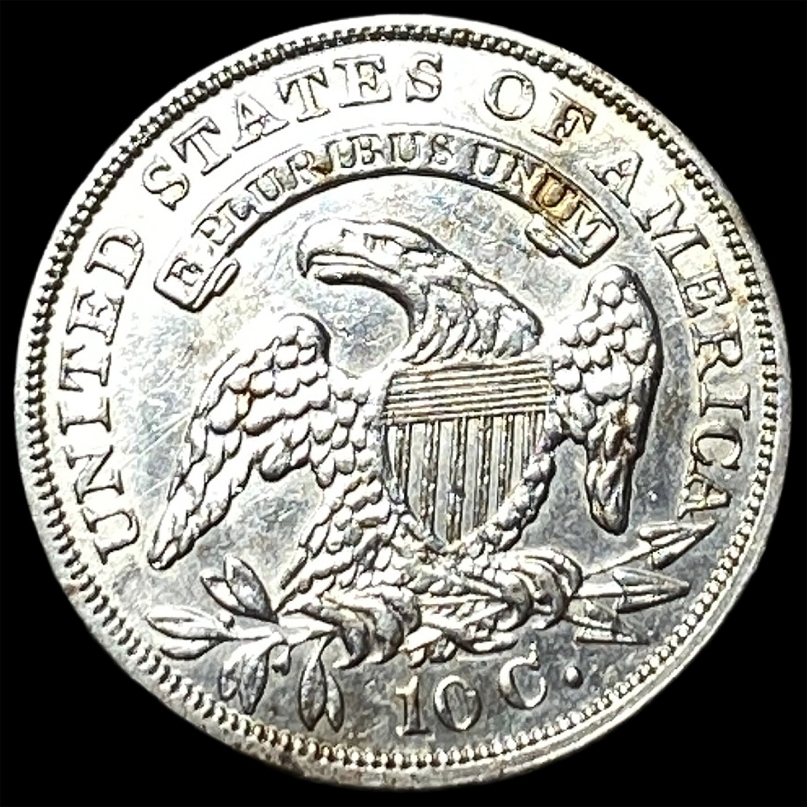 1836 Capped Bust Silver Dime CLOSELY UNCIRCULATED - 2