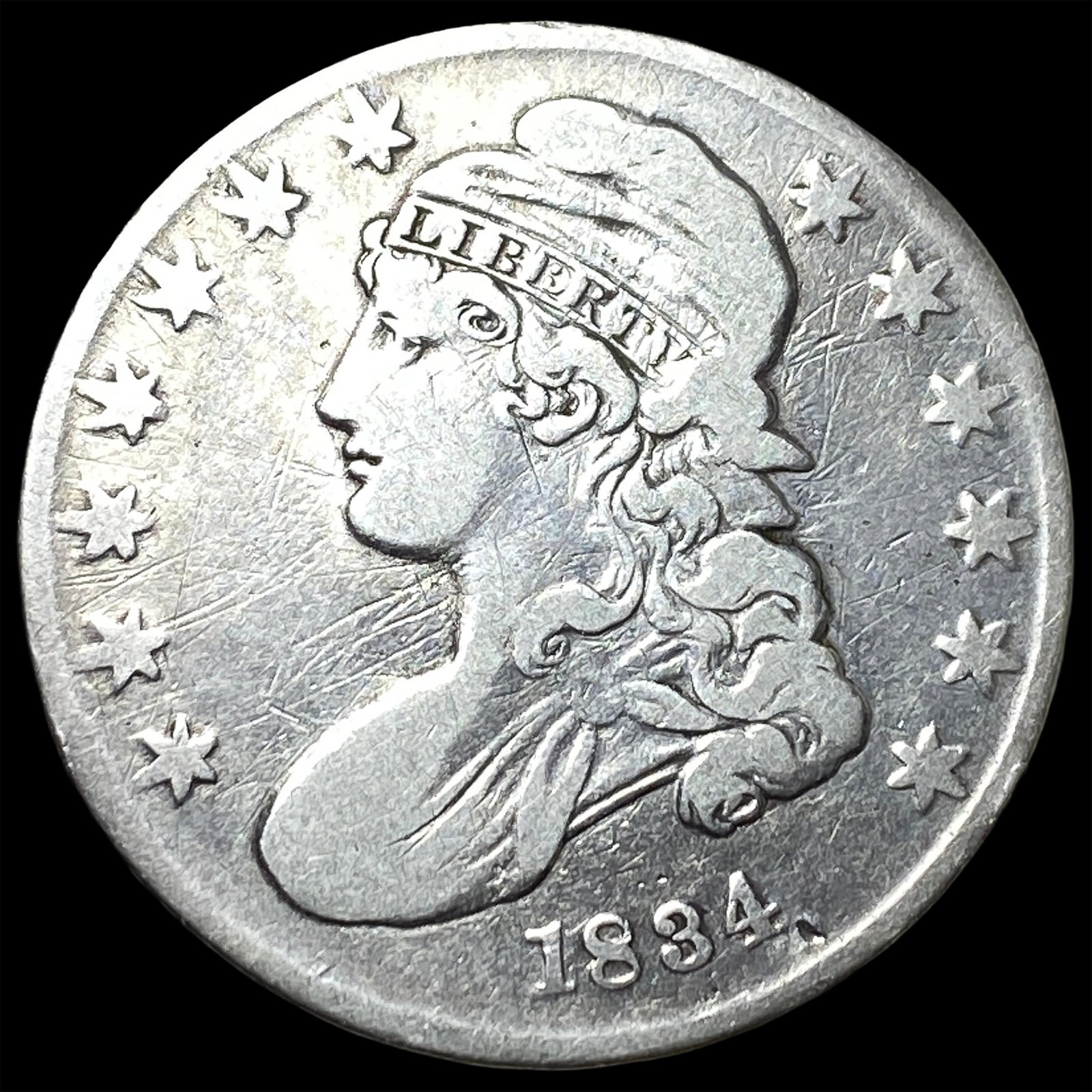 1834 Silver Capped Bust Half Dollar LIGHTLY CIRCULATED: 1834 Silver Capped Bust Half Dollar LIGHTLY CIRCULATED
