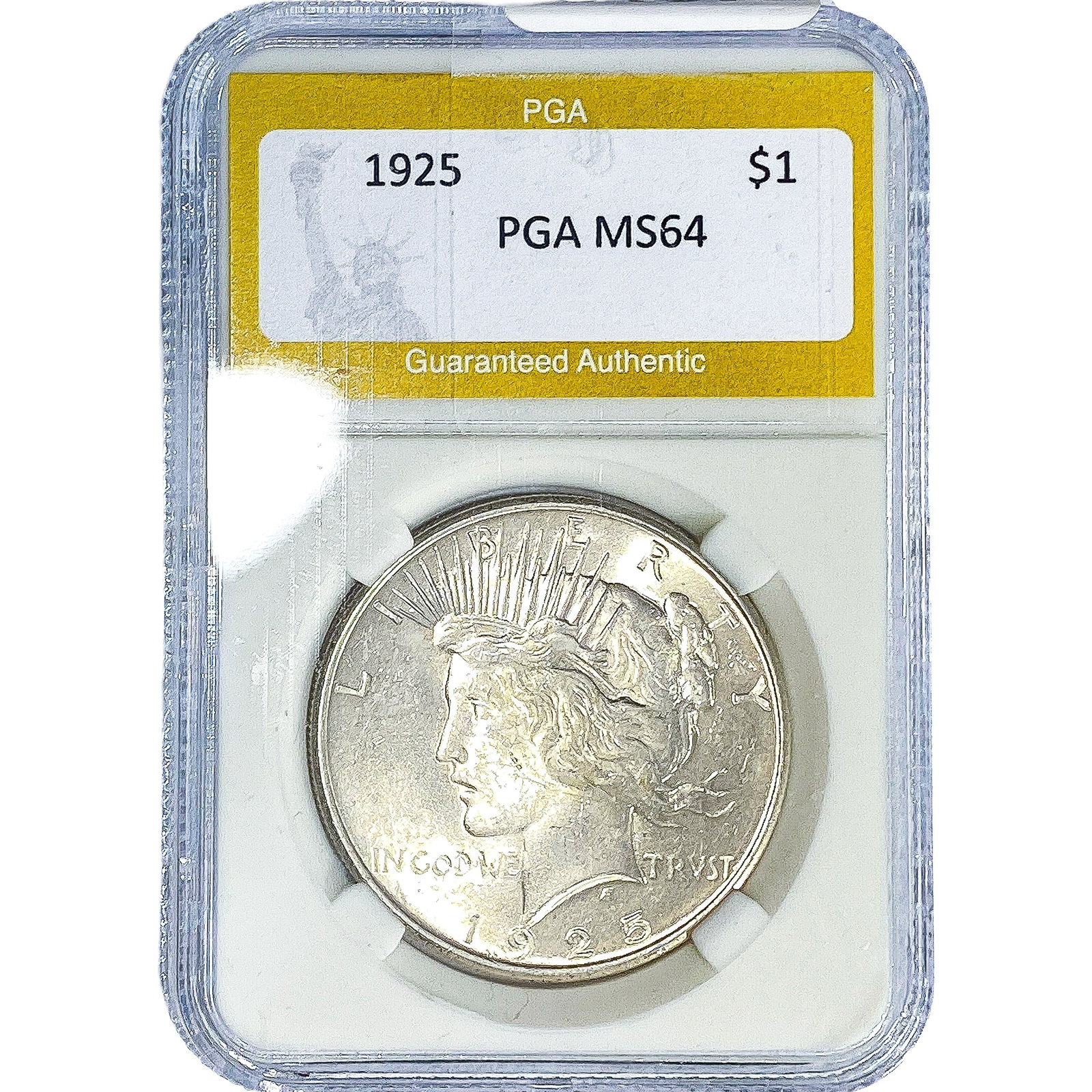 1925 Silver Peace Dollar PGA MS64: 1925 Silver Peace Dollar PGA MS64