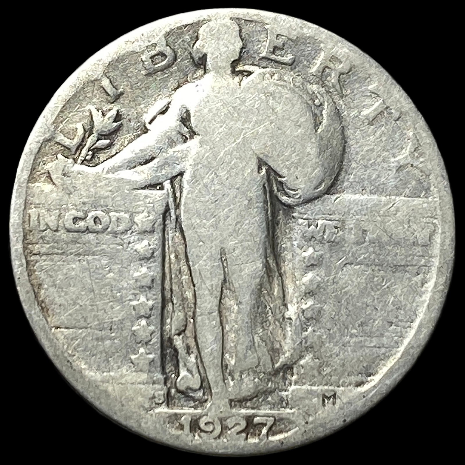 1927-S Standing Liberty Silver Quarter NICELY CIRCULATED: 1927-S Standing Liberty Silver Quarter NICELY CIRCULATED