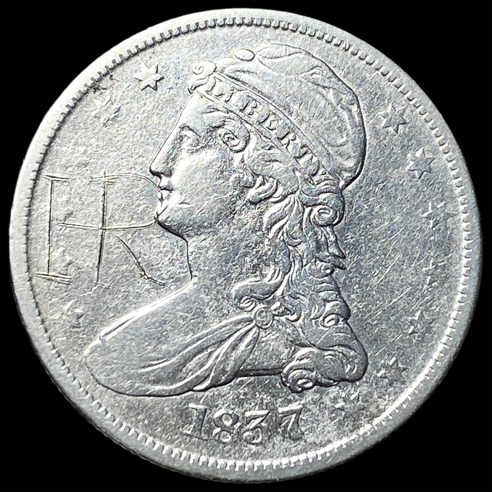 1837 Capped Bust Half Dollar NEARLY UNCIRCULATED: 1837 Capped Bust Half Dollar NEARLY UNCIRCULATED