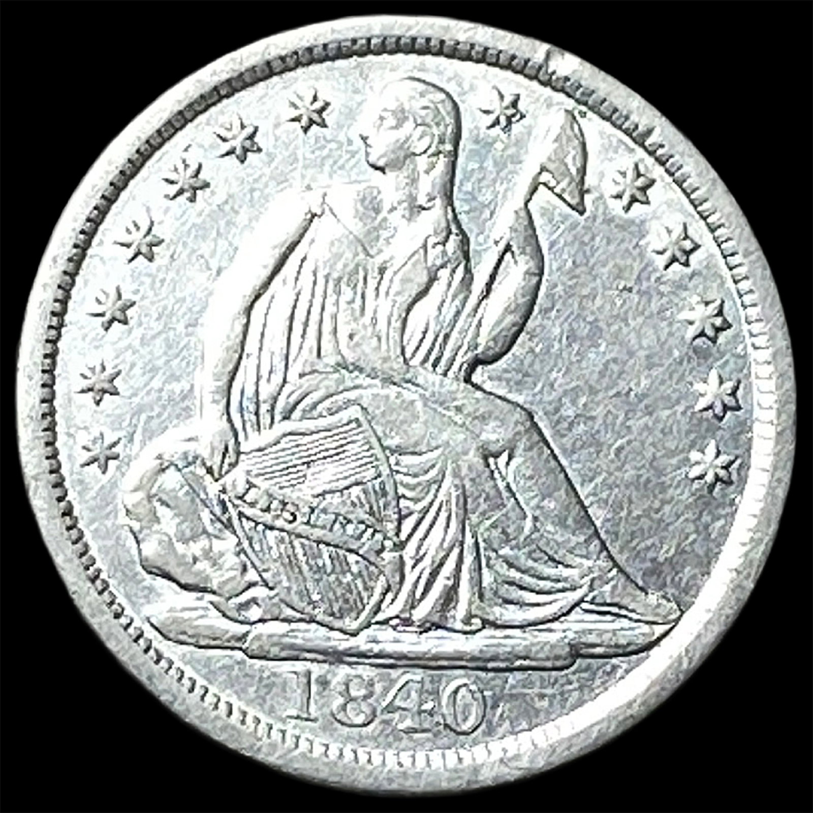 1840 Seated Liberty Silver Half Dime CLOSELY UNCIRCULATED: 1840 Seated Liberty Silver Half Dime CLOSELY UNCIRCULATED