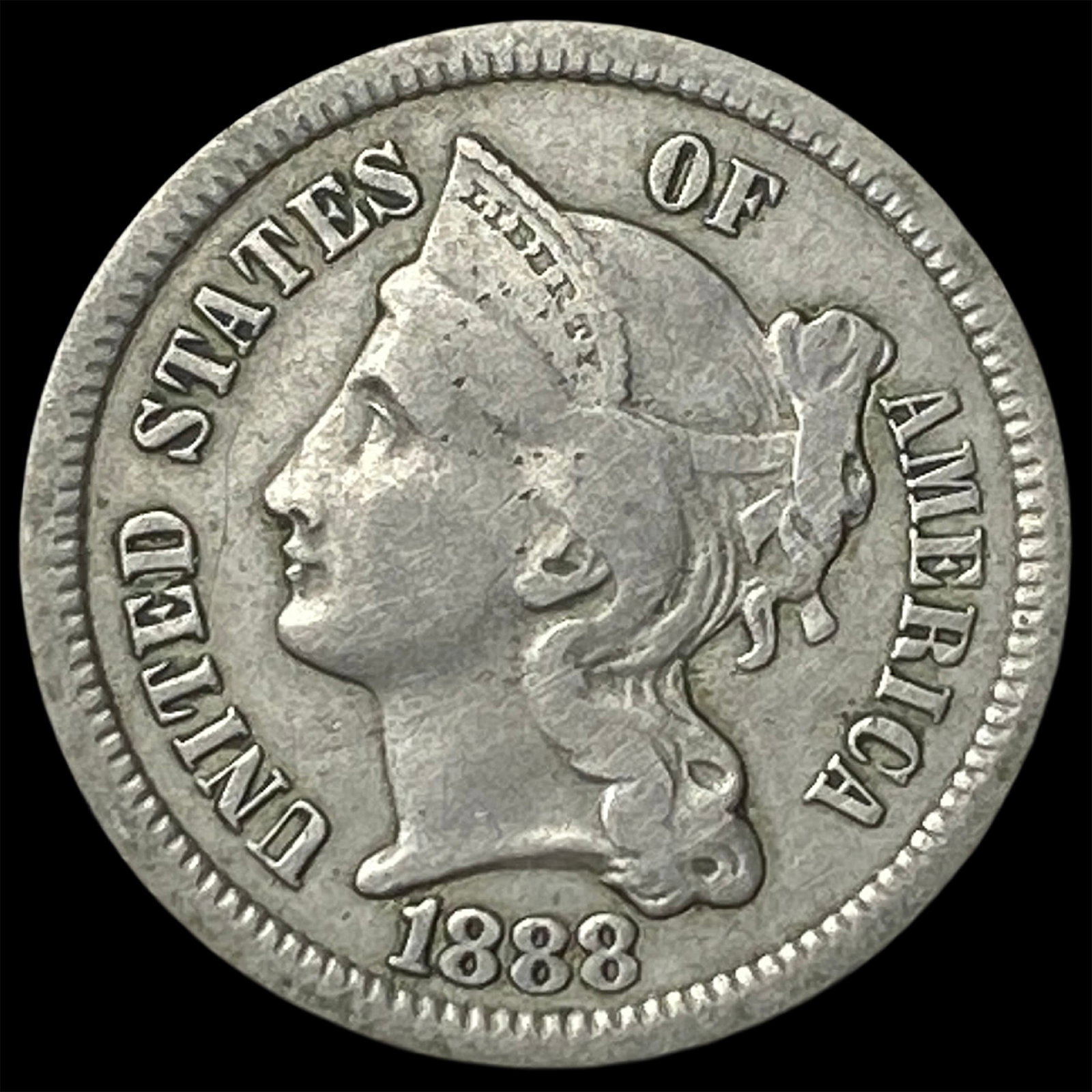 1888 Nickel Three-Cent Piece LIGHTLY CIRCULATED (1 of 2)