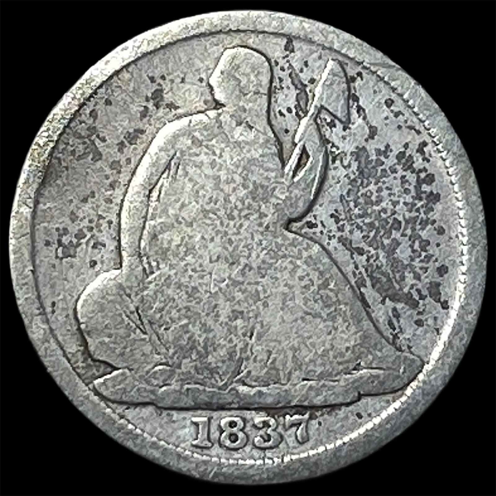 1837 Seated Liberty Half Dime NICELY CIRCULATED: 1837 Seated Liberty Half Dime NICELY CIRCULATED
