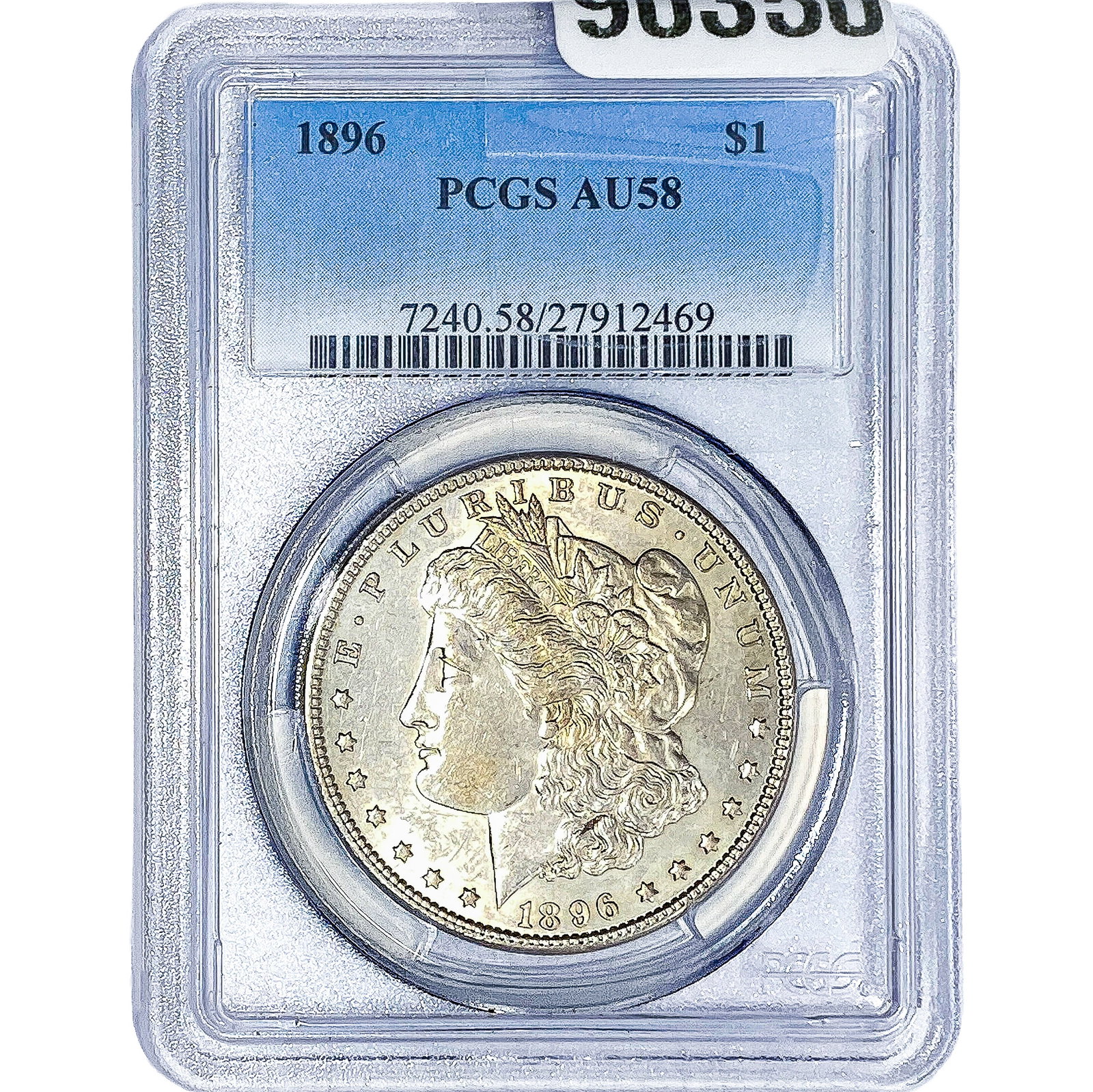 1896 Morgan Silver Dollar PCGS AU58: 1896 Morgan Silver Dollar PCGS AU58