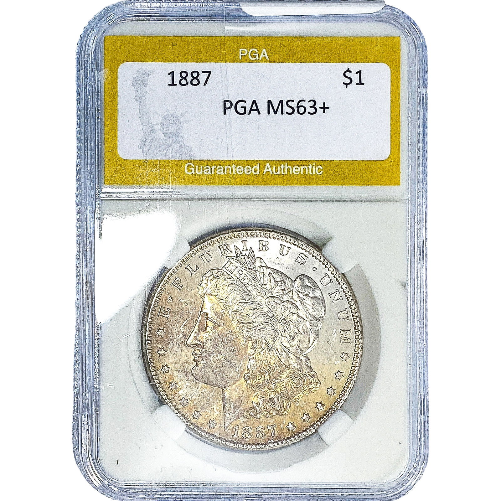 1887 Morgan Silver Dollar PGA MS63+: 1887 Morgan Silver Dollar PGA MS63+