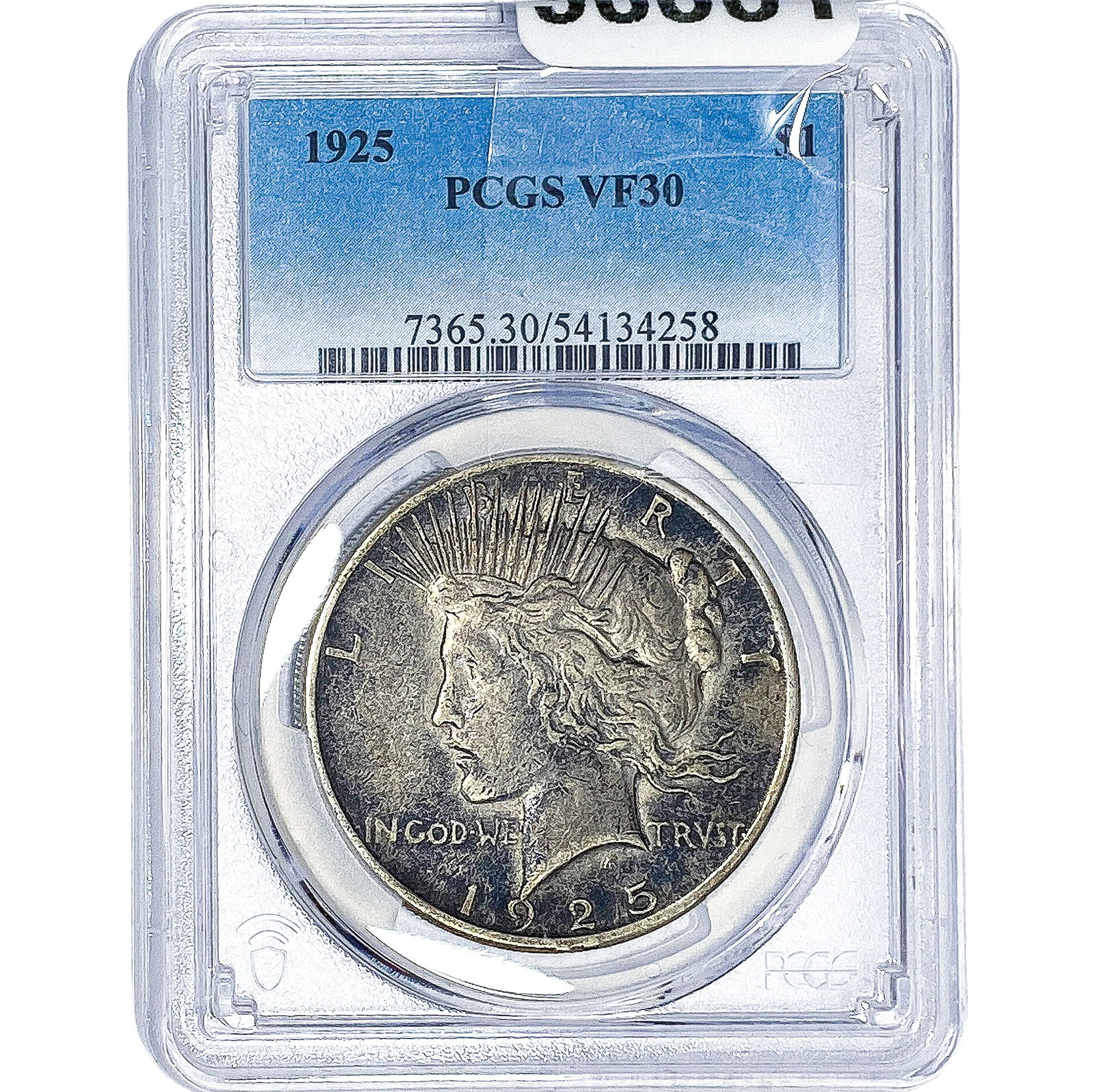 1925 Silver Peace Dollar PCGS VF30: 1925 Silver Peace Dollar PCGS VF30