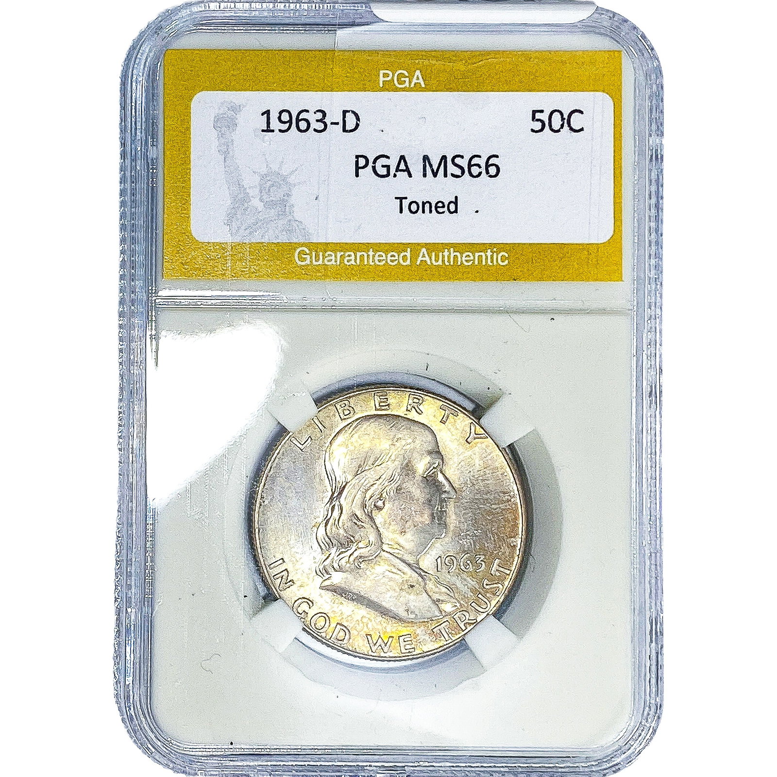 1934-D Franklin Half Dollar PGA MS66 Toned: 1934-D Franklin Half Dollar PGA MS66 Toned