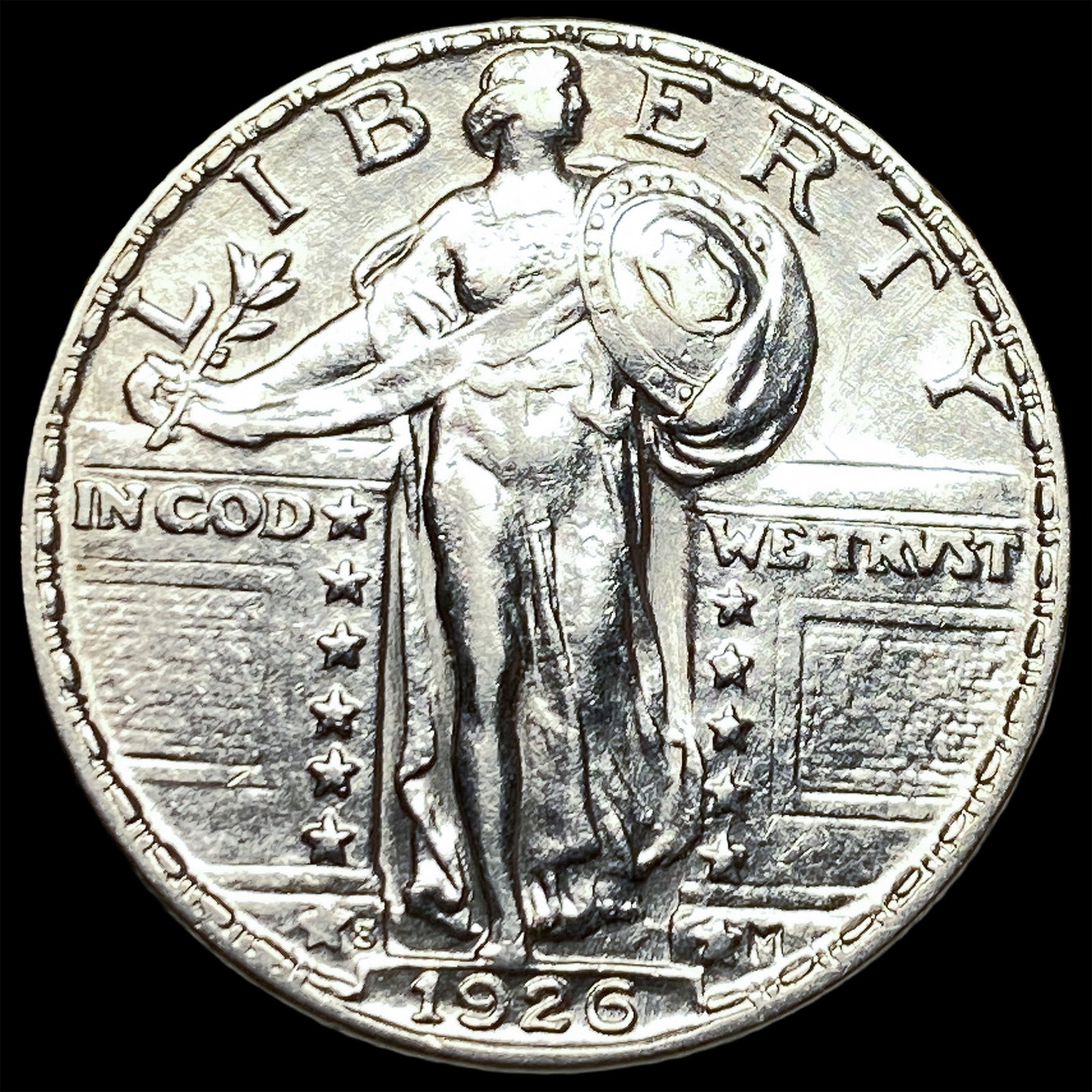 1926-S Silver Standing Liberty Quarter CLOSELY UNCIRCULATED: 1926-S Silver Standing Liberty Quarter CLOSELY UNCIRCULATED