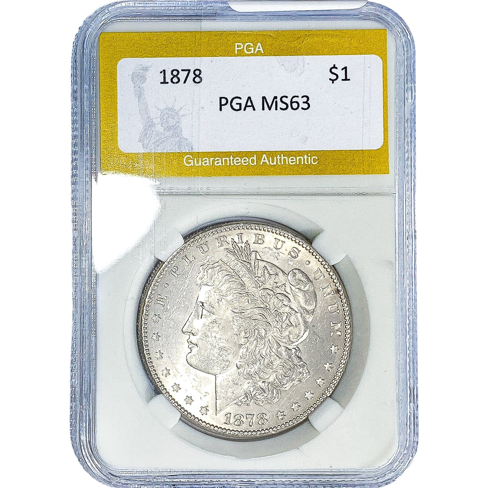1878 Morgan Silver Dollar PGA MS63: 1878 Morgan Silver Dollar PGA MS63
