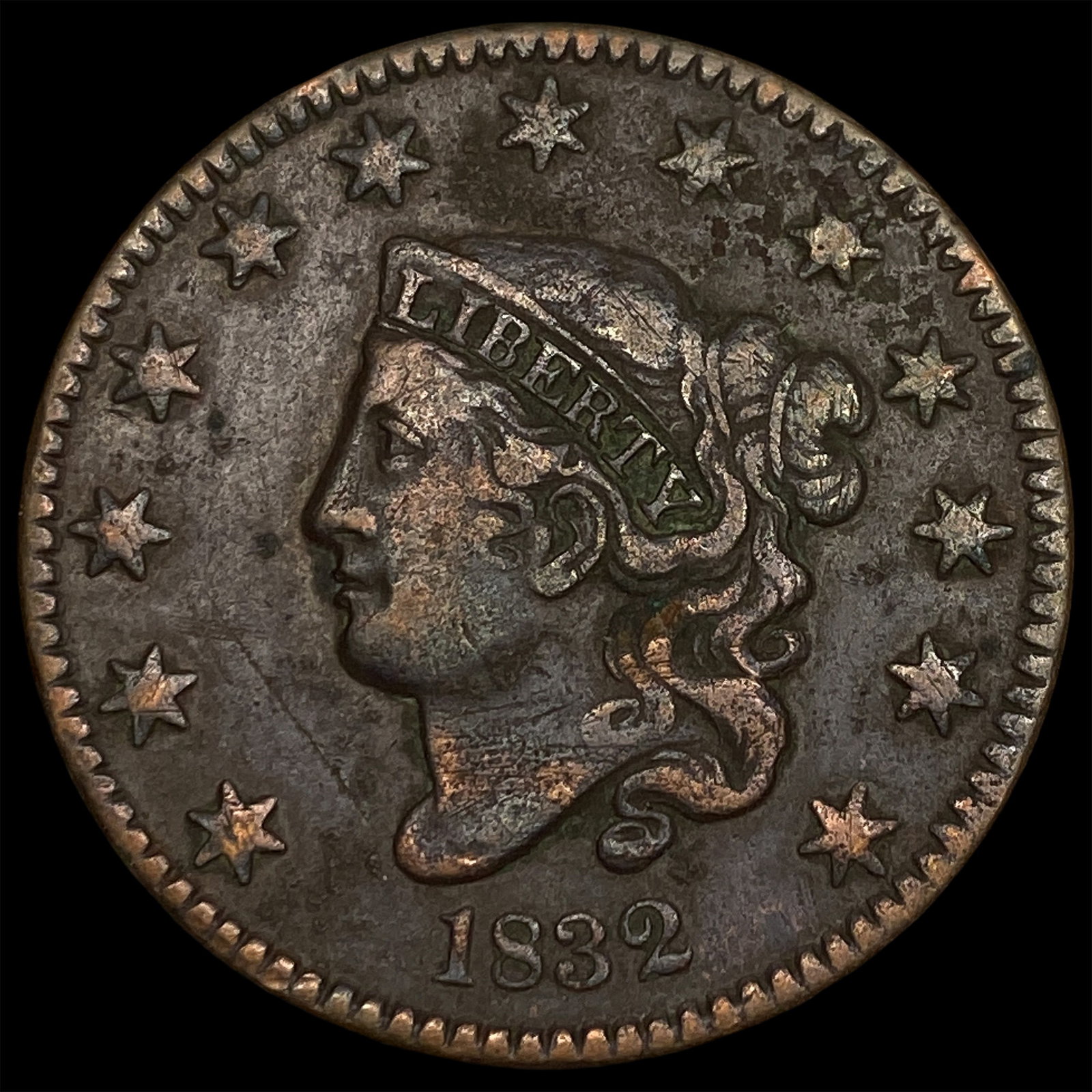 1832 Coronet Head Large Cent LIGHTLY CIRCULATED: 1832 Coronet Head Large Cent LIGHTLY CIRCULATED
