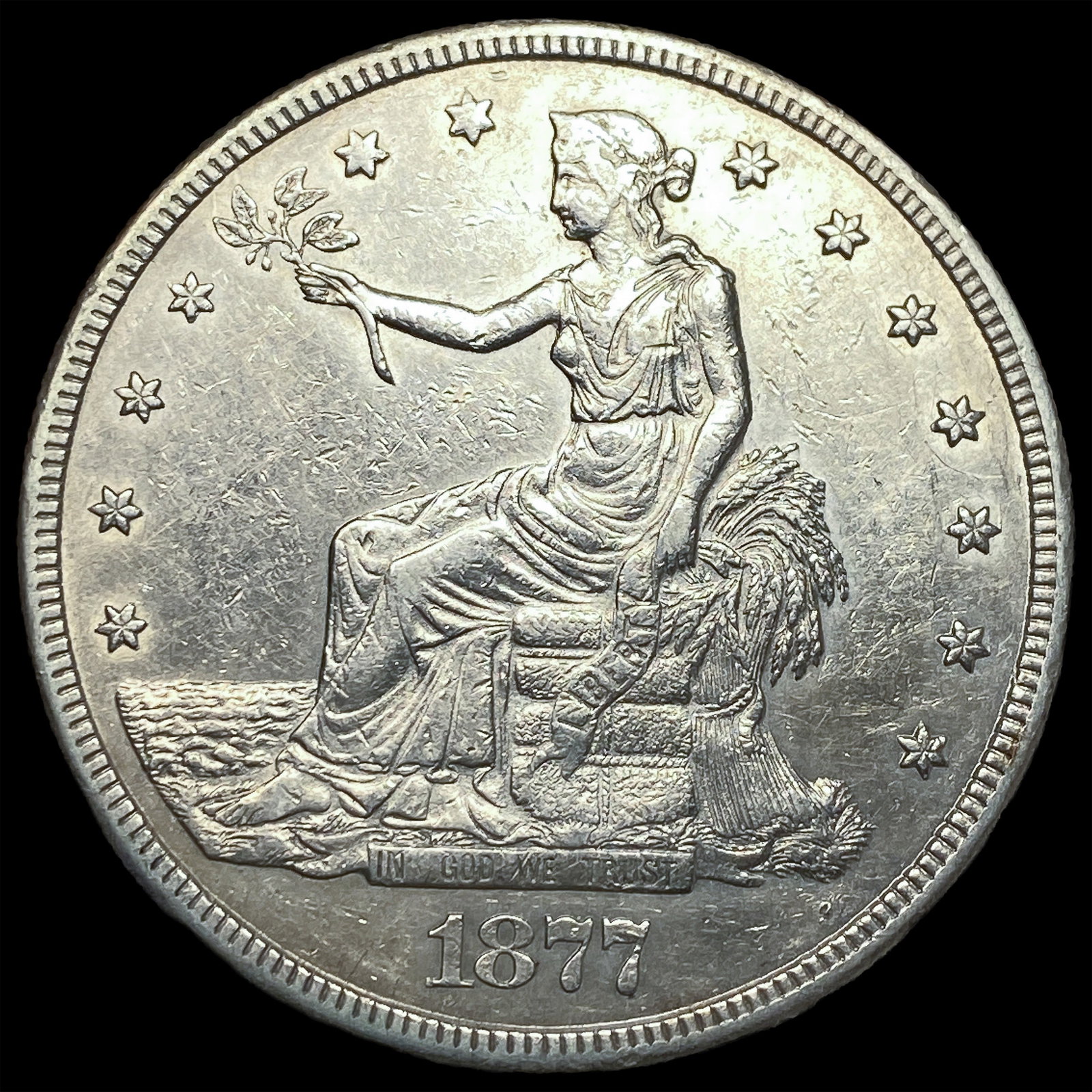 1877-S Silver Trade Dollar CLOSELY UNCIRCULATED: 1877-S Silver Trade Dollar CLOSELY UNCIRCULATED