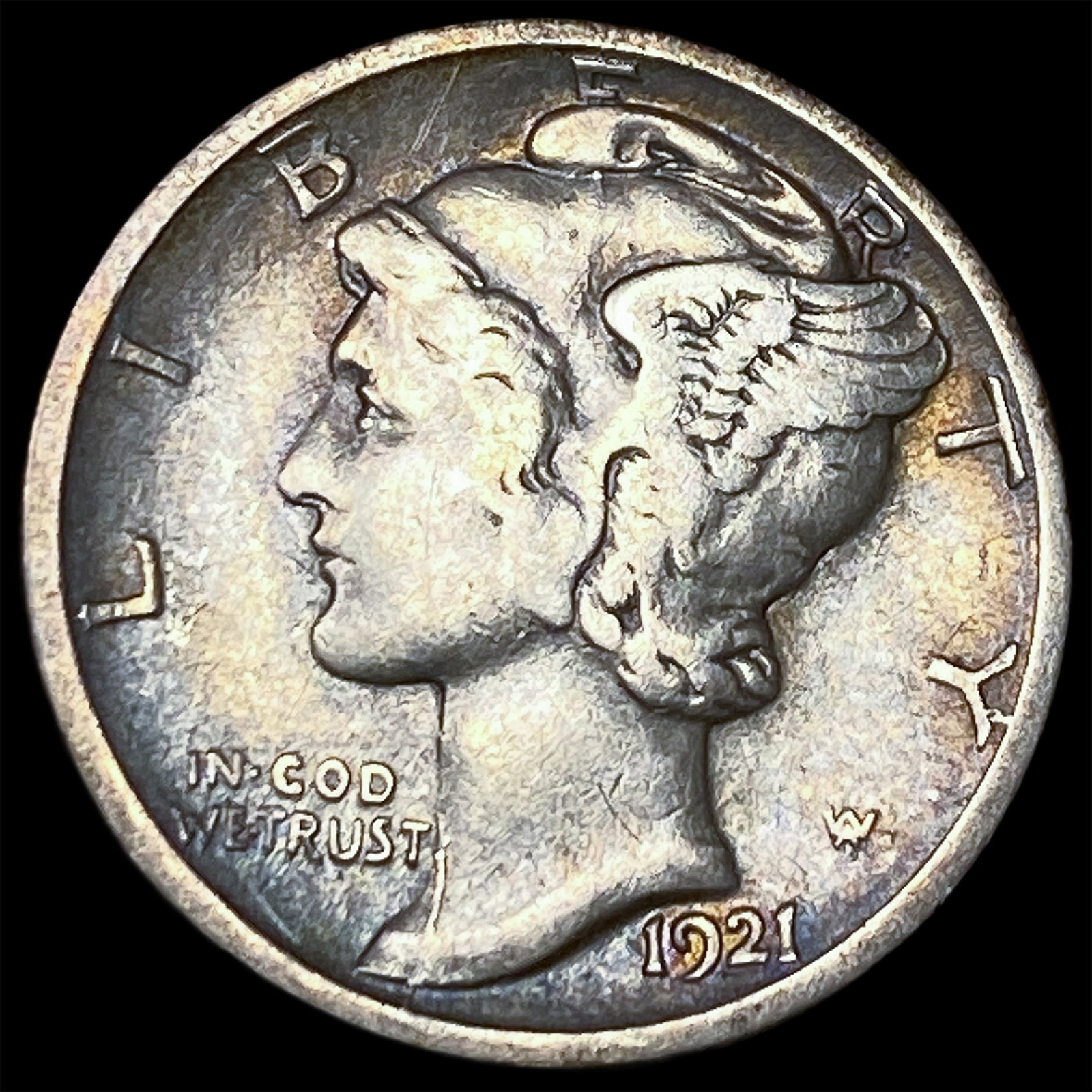 1921-D Silver Mercury Dime LIGHTLY CIRCULATED: 1921-D Silver Mercury Dime LIGHTLY CIRCULATED
