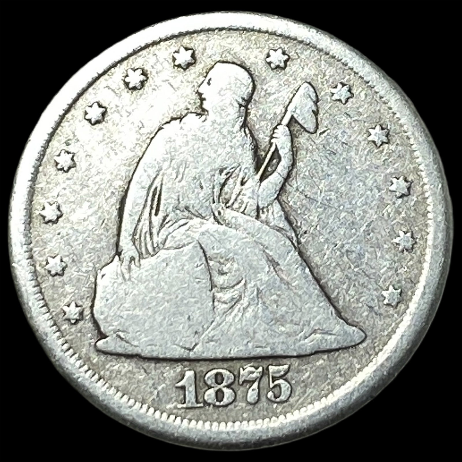 1875-CC Silver Twenty Cents NICELY CIRCULATED: 1875-CC Silver Twenty Cents NICELY CIRCULATED