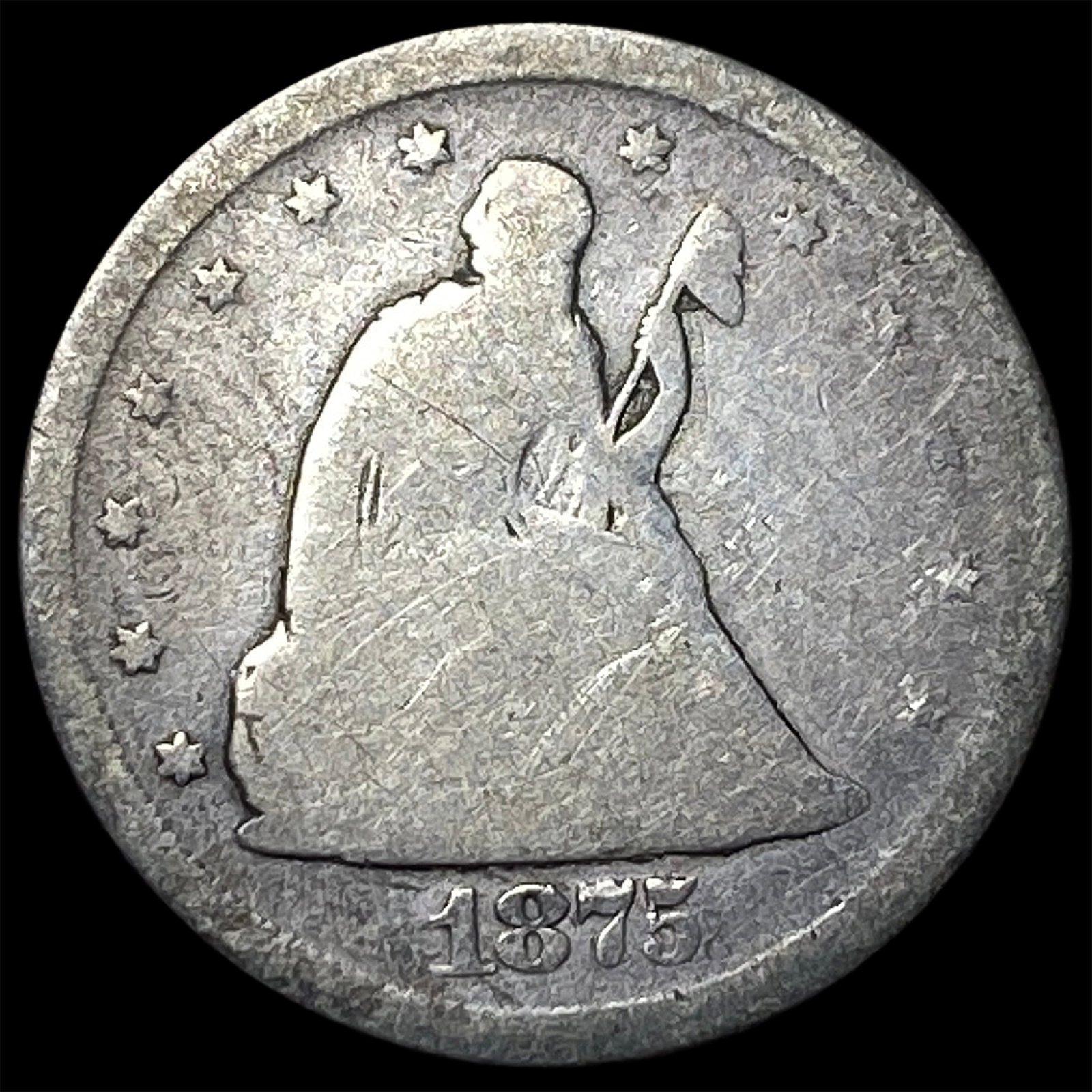 1875-S Seated Liberty Half Dollar NICELY CIRCULATED: 1875-S Seated Liberty Half Dollar NICELY CIRCULATED