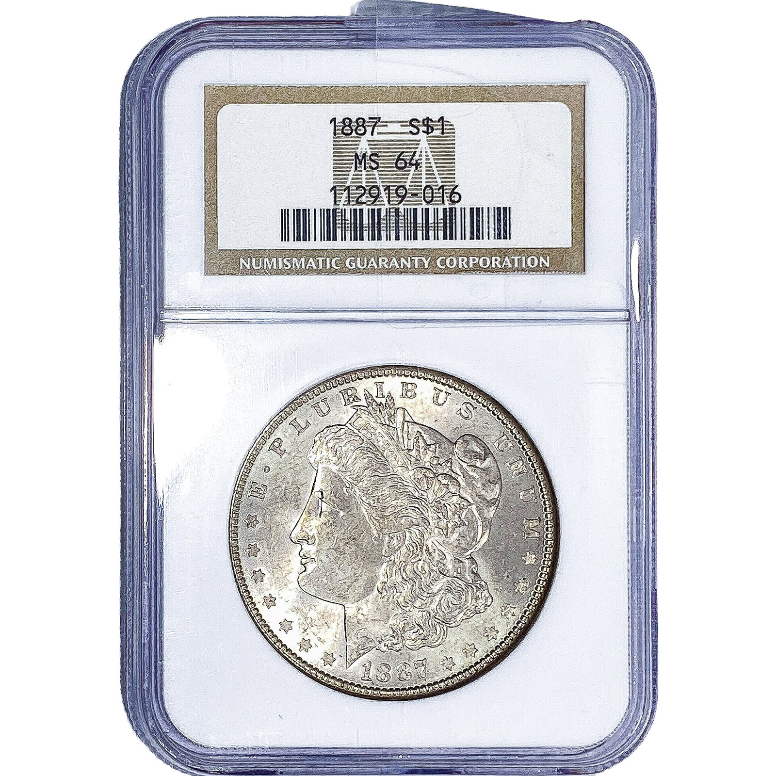 1887 Morgan Silver Dollar NGC MS64: 1887 Morgan Silver Dollar NGC MS64