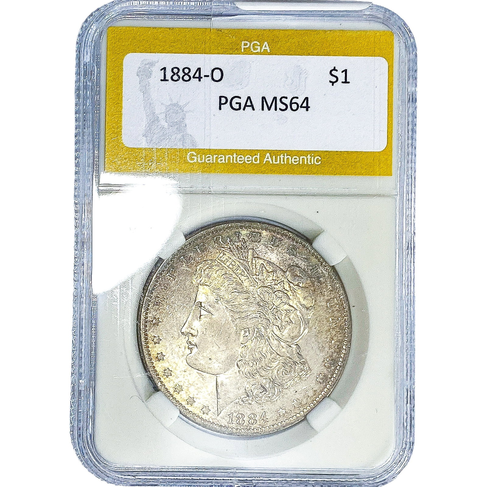 1884-O Morgan Silver Dollar PGA MS64: 1884-O Morgan Silver Dollar PGA MS64