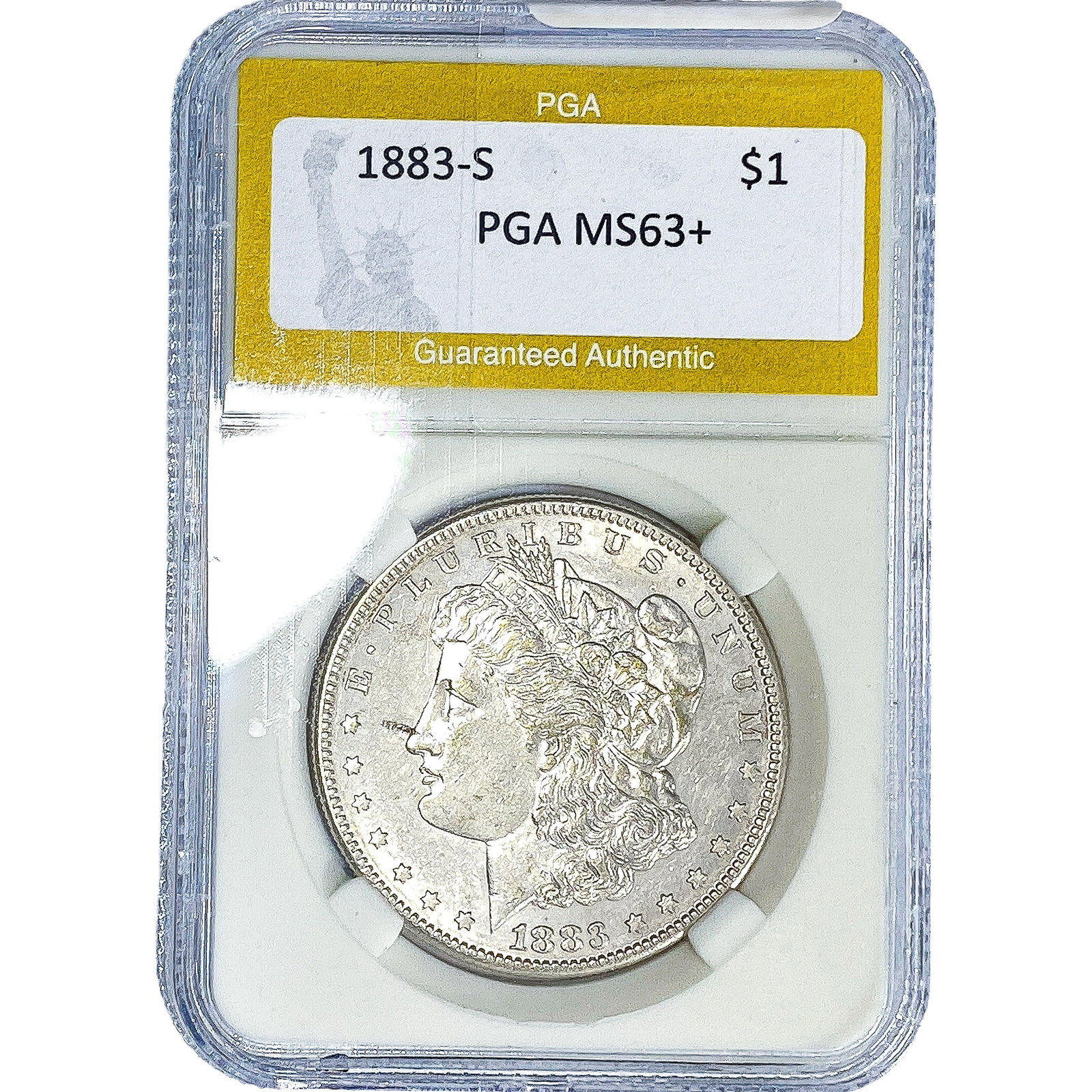 1883-S Morgan Silver Dollar PGA MS63+: 1883-S Morgan Silver Dollar PGA MS63+