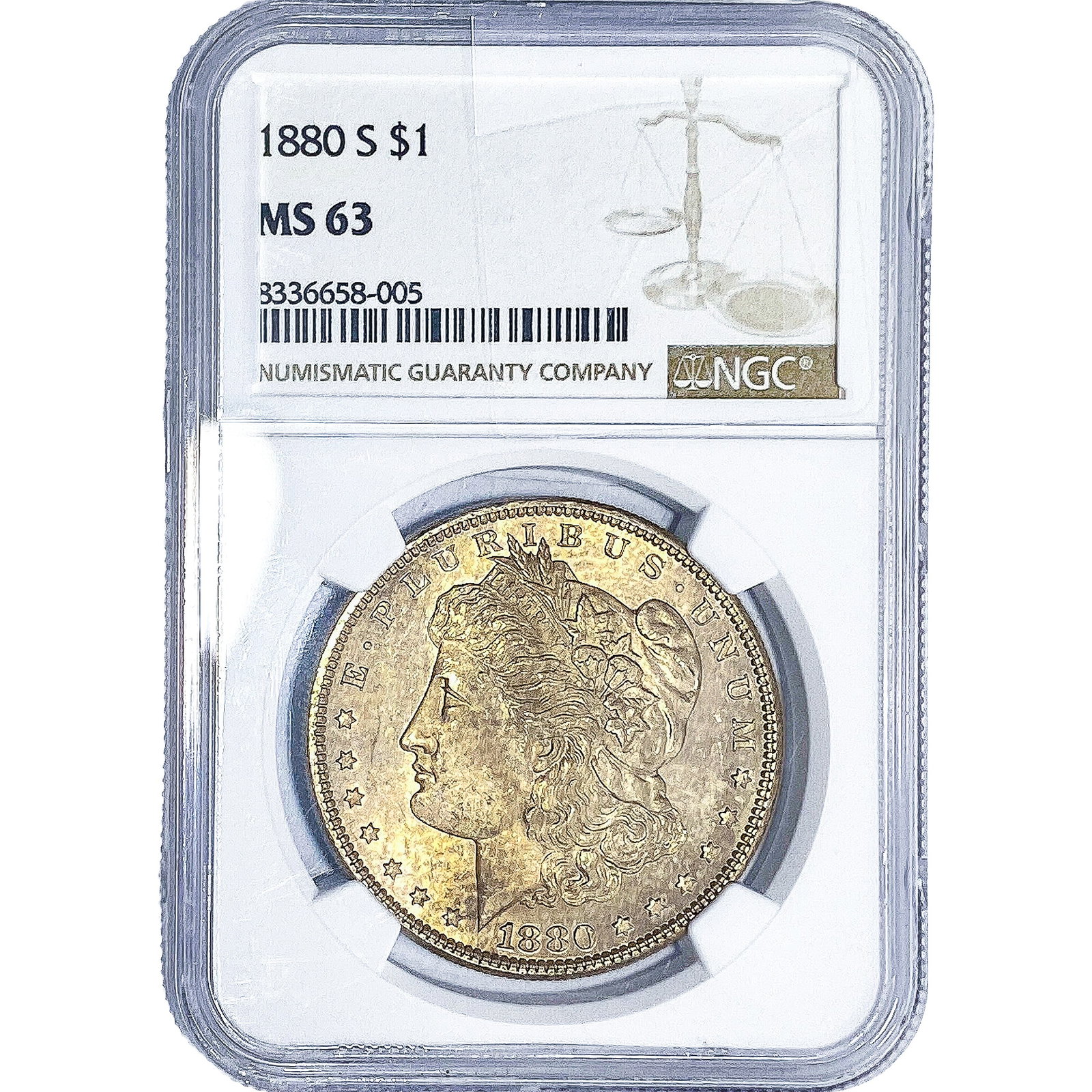 1880-S Morgan Silver Dollar NGC MS63: 1880-S Morgan Silver Dollar NGC MS63