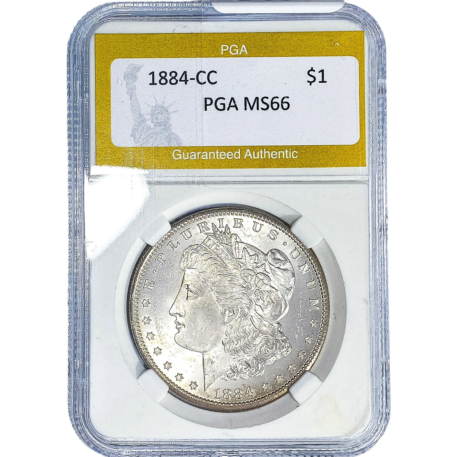 1884-CC Morgan Silver Dollar PGA MS66: 1884-CC Morgan Silver Dollar PGA MS66