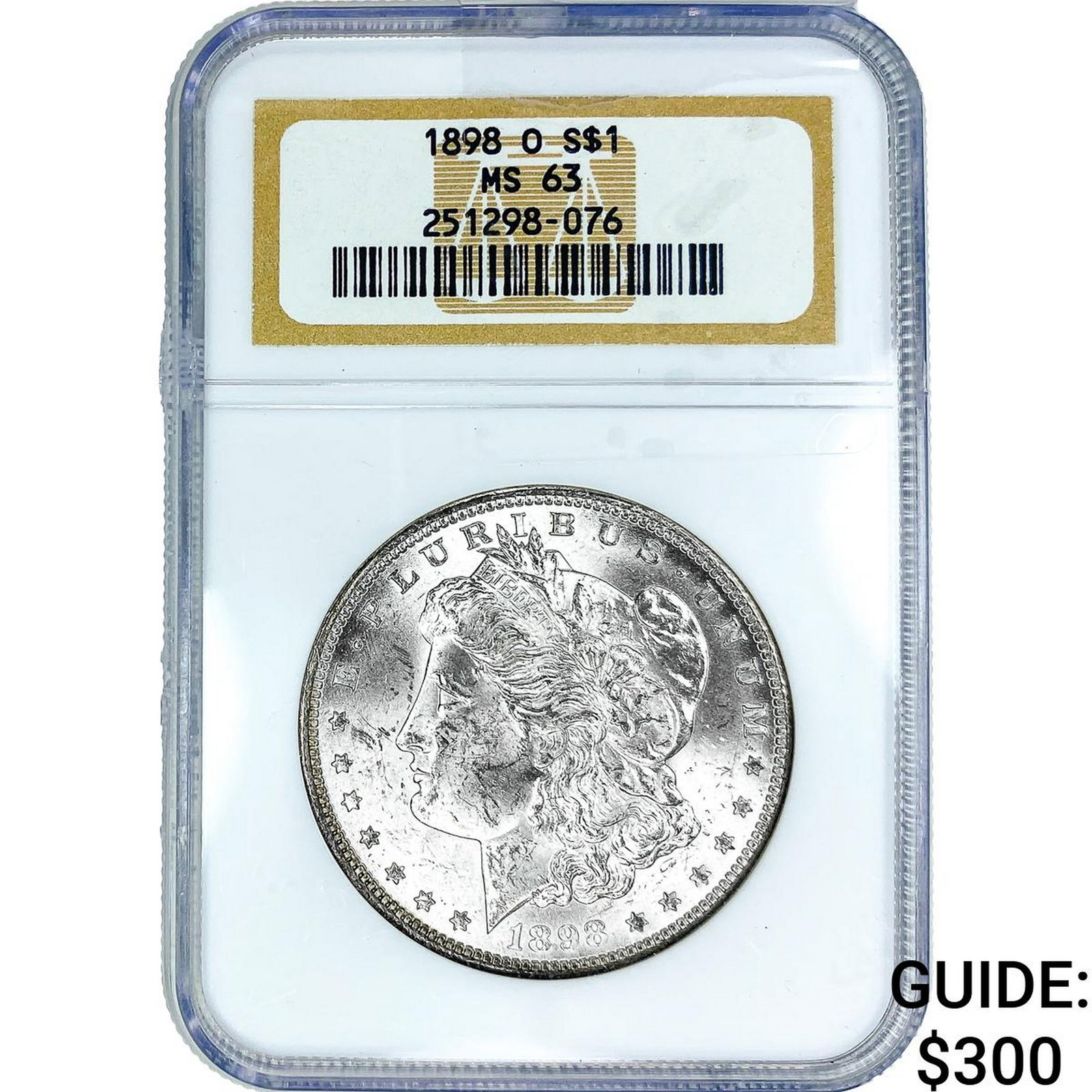 1898-O Morgan Silver Dollar NGC MS63: 1898-O Morgan Silver Dollar NGC MS63