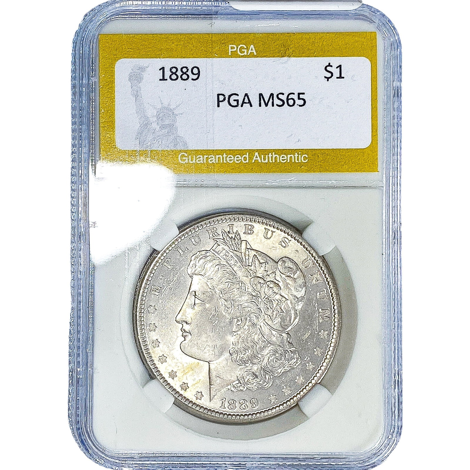 1889 Morgan Silver Dollar PGA MS65: 1889 Morgan Silver Dollar PGA MS65