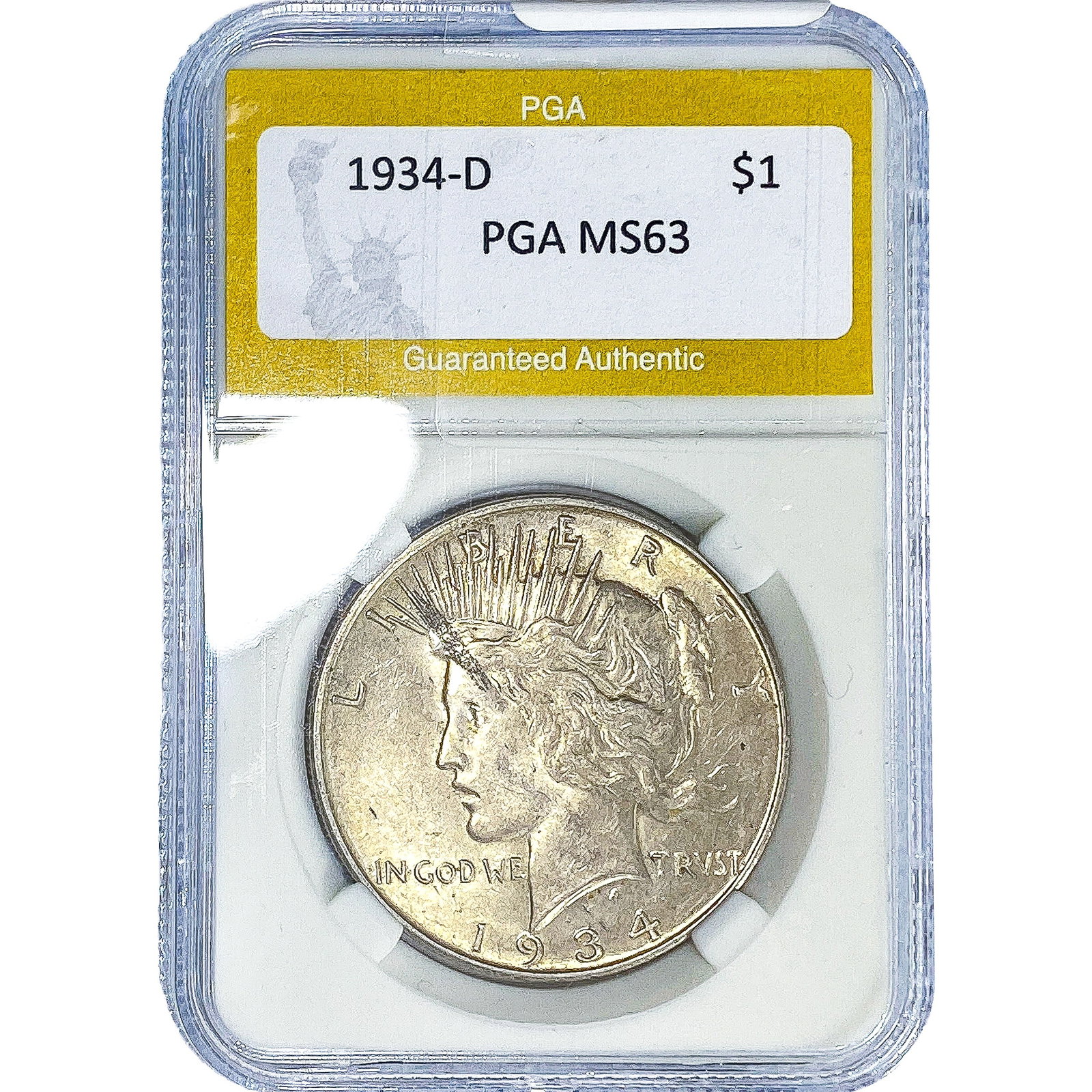 1934-D Silver Peace Dollar PGA MS63 (1 of 2)