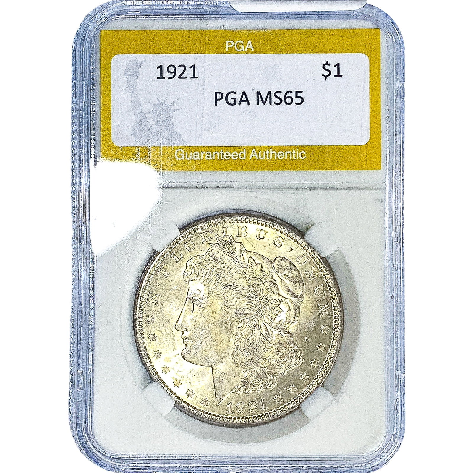 1921 Morgan Silver Dollar PGA MS65: 1921 Morgan Silver Dollar PGA MS65