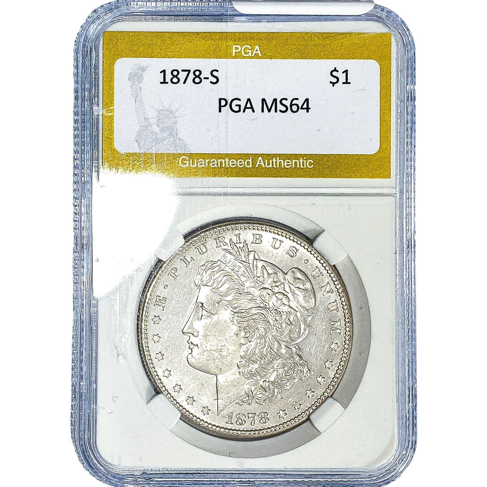 1878-S Morgan Silver Dollar PGA MS64: 1878-S Morgan Silver Dollar PGA MS64