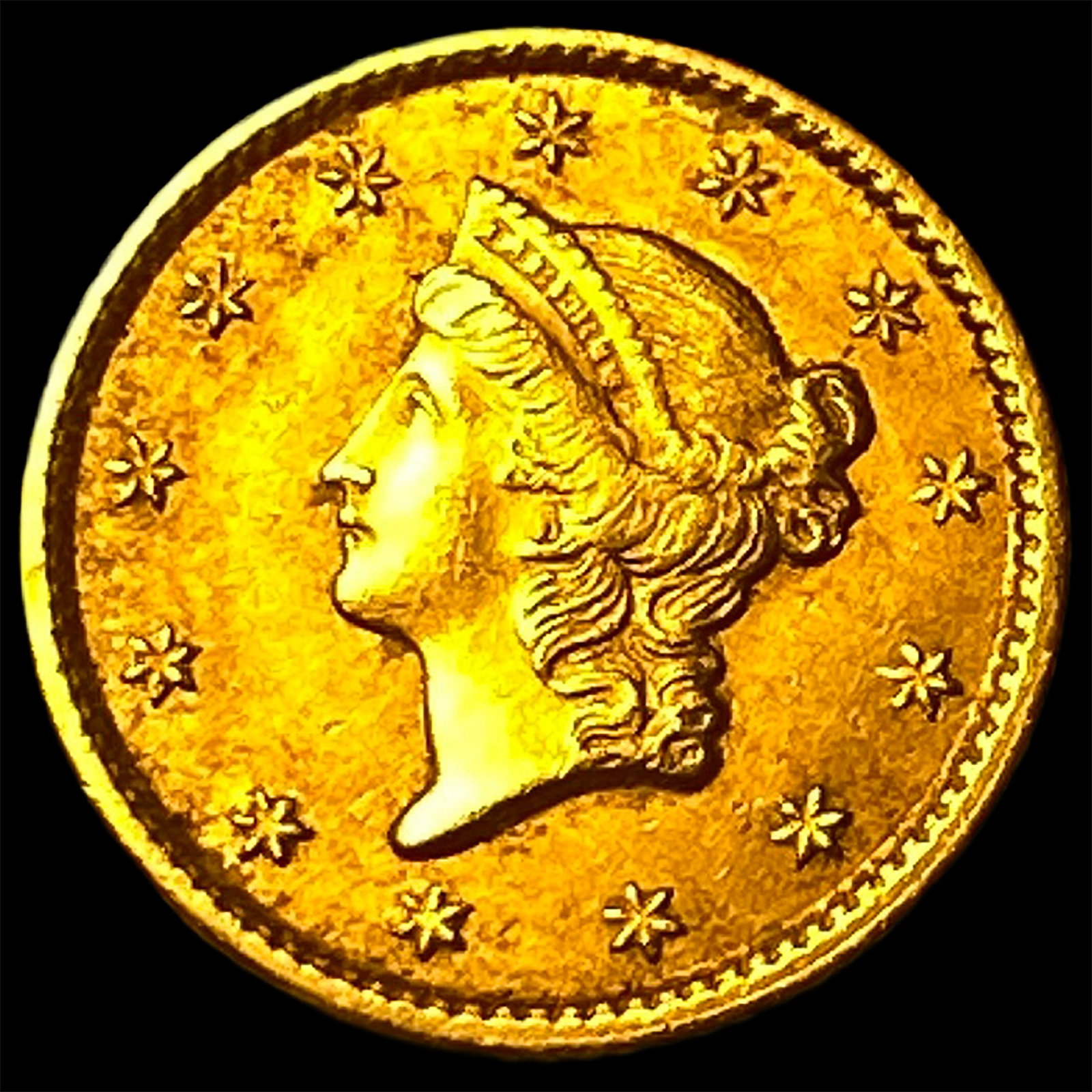 1851 Gold $1 Liberty Head CLOSELY UNCIRCULATED: 1851 Gold $1 Liberty Head CLOSELY UNCIRCULATED
