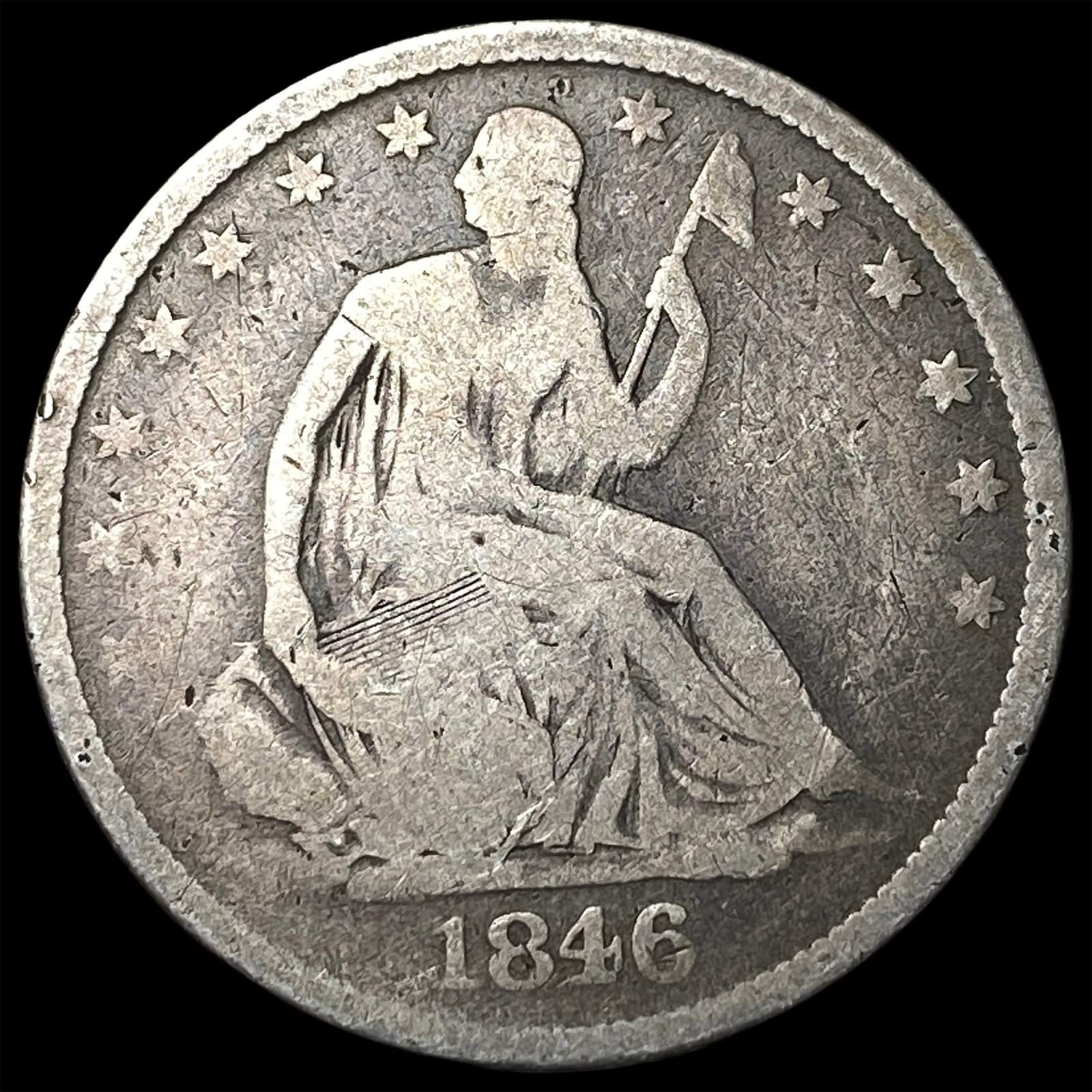 1846-O Silver Half Dollar LIGHTLY CIRCULATED: 1846-O Silver Half Dollar LIGHTLY CIRCULATED